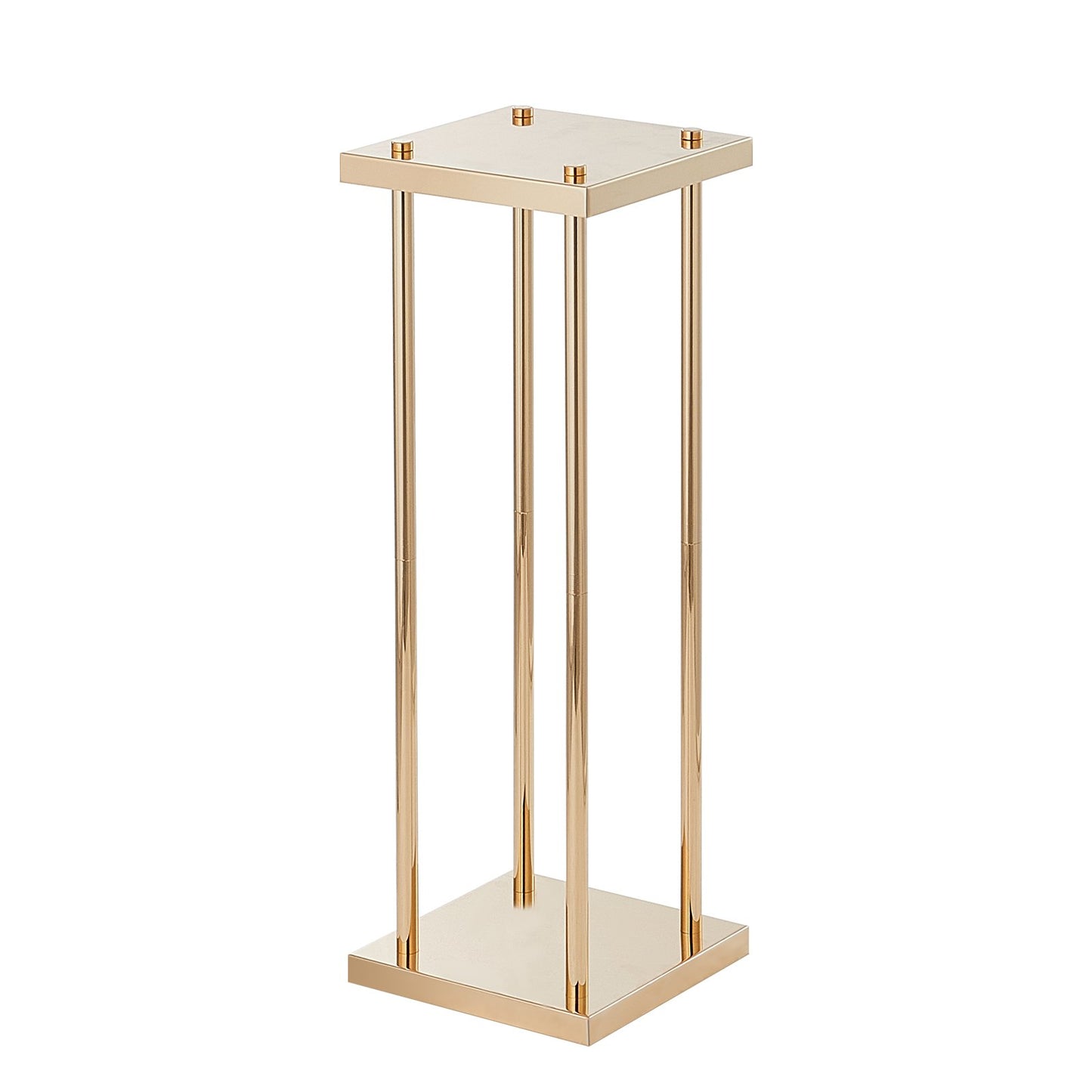 4ST Guldmetallkolumn bröllopsblomsterställ, 23,6 tum/60 cm högt med metalllaminat, vass geometriska mittpunktsställ, cylindriskt blommigt displayställ för evenemangsmottagning, festvägledningar