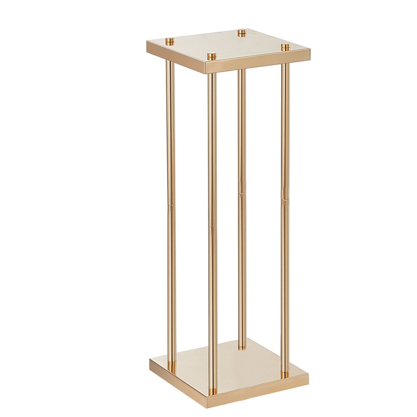 4ST Guldmetallkolumn bröllopsblomsterställ, 23,6 tum/60 cm högt med metalllaminat, vass geometriska mittpunktsställ, cylindriskt blommigt displayställ för evenemangsmottagning, festvägledningar