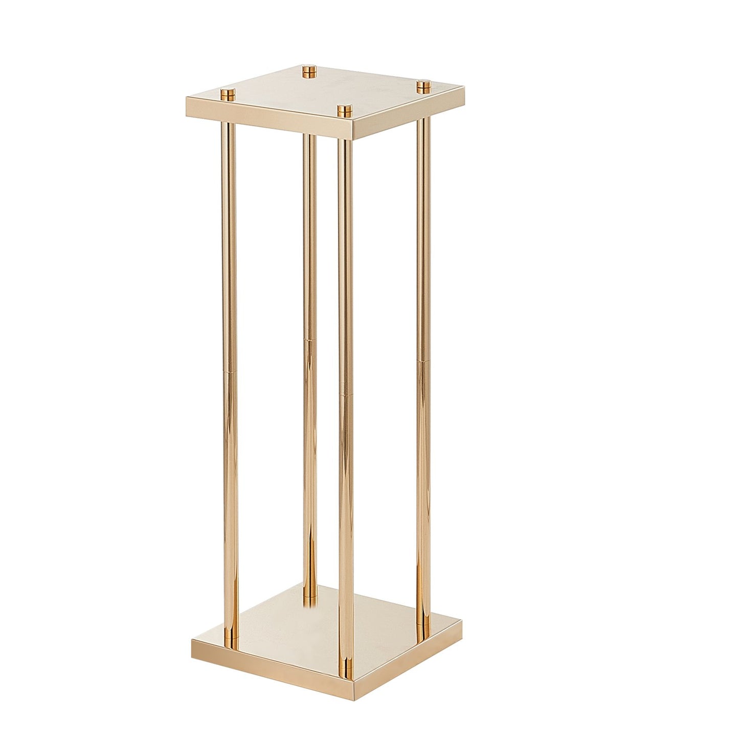 4ST Guldmetallkolumn bröllopsblomsterställ, 23,6 tum/60 cm högt med metalllaminat, vass geometriska mittpunktsställ, cylindriskt blommigt displayställ för evenemangsmottagning, festvägledningar