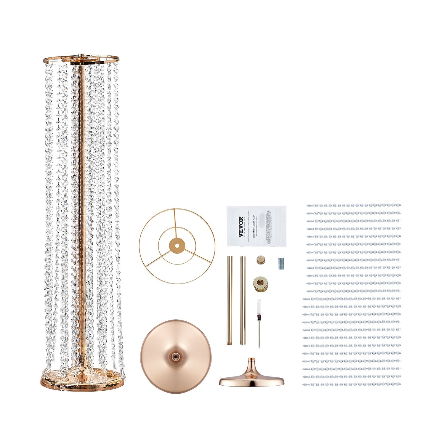 10 Stück 90 cm hoher Kristall-Blumenständer für Hochzeiten, luxuriöse Mittelstücke, Blumenvasen, Kristall, Gold, Metall, perfekt für die T-Bühne, Hochzeitsfeier, Zeremonie, Abendessen, Veranstaltung, Hotel, Heimdekoration