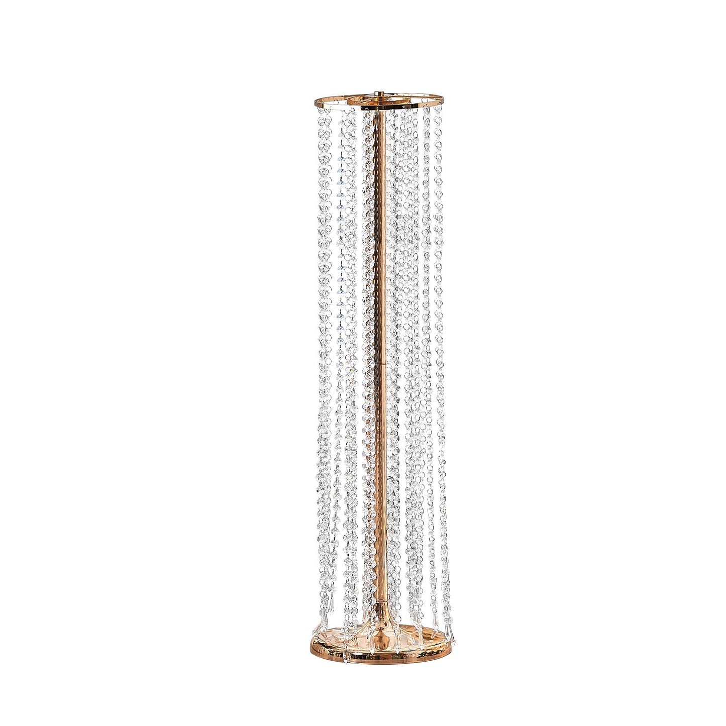 2PCS 35.43 inch/90 cm Tall Crystal Wedding Flower Stand, Luxury Centerpieces Flower Vases Crystal Gold Vase Metal, Perfect for T-Stage Wedding Party Ceremony Dinner Event Hotel Home Decor
