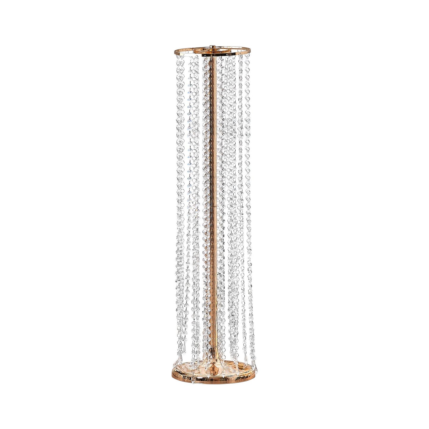 2PCS 35.43 inch/90 cm Tall Crystal Wedding Flower Stand, Luxury Centerpieces Flower Vases Crystal Gold Vase Metal, Perfect for T-Stage Wedding Party Ceremony Dinner Event Hotel Home Decor