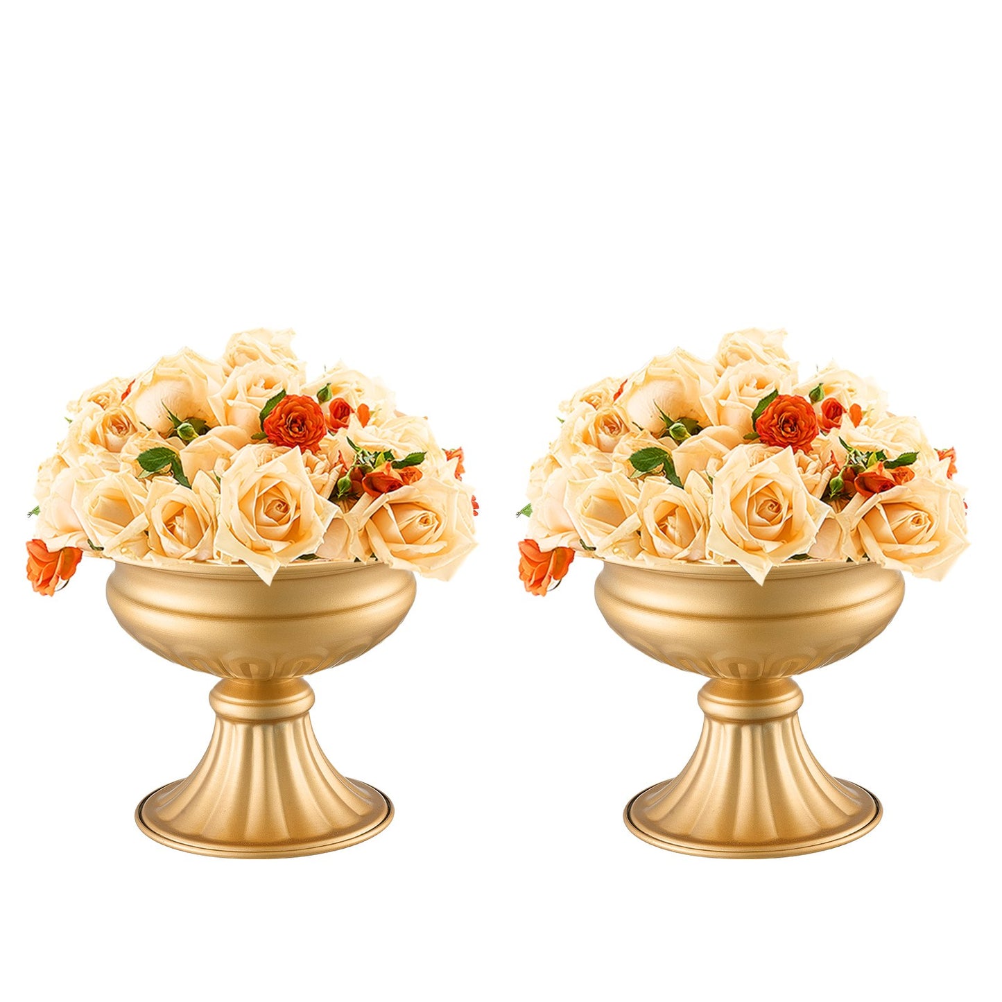 10 STK 16cm/6.3” Bröllopsblommorvas Metall Guld Blomstativ för bord