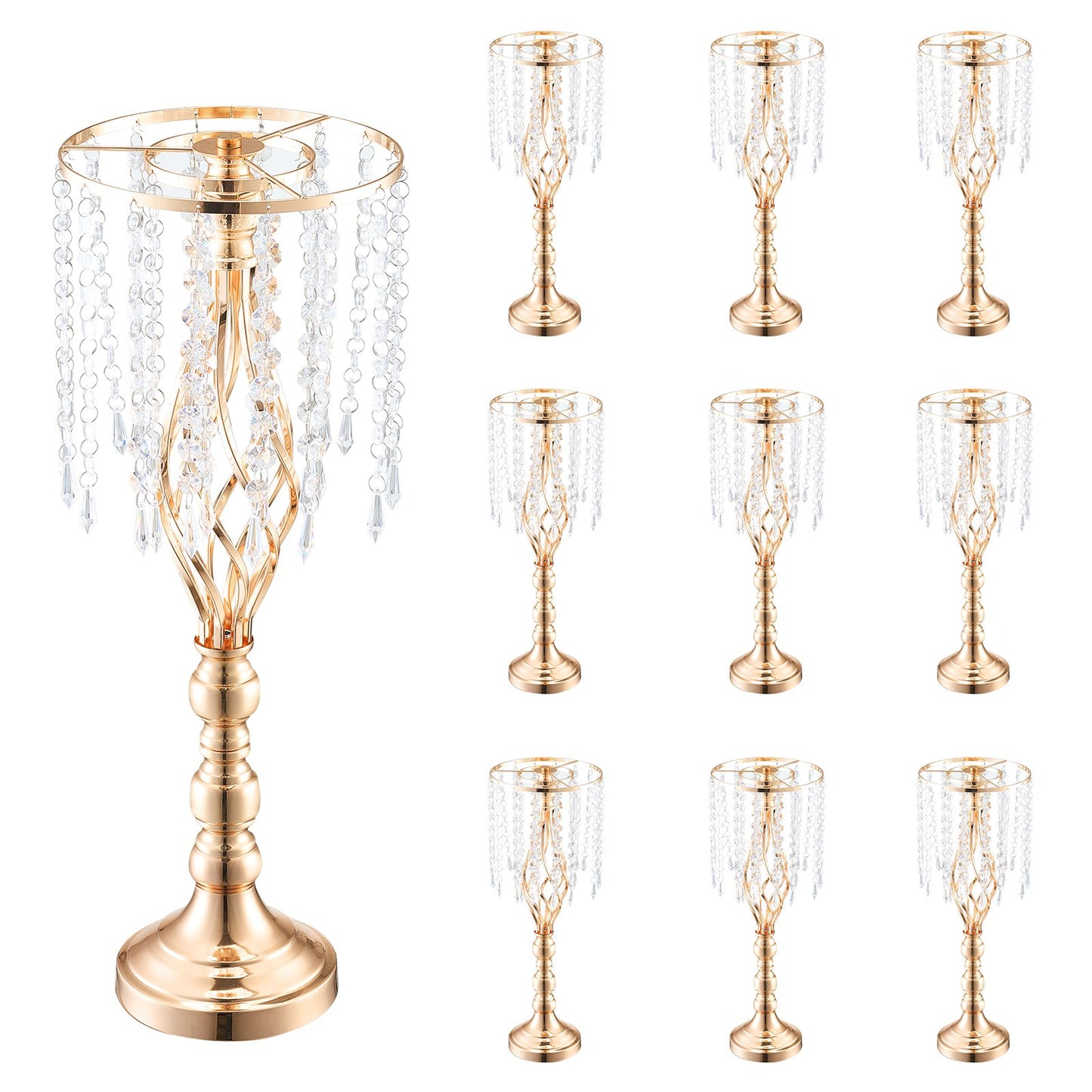 10 STÜCKE 55 cm/21,65 ”Hoch Kristall Hochzeit Blume Stehen Vase für Party Dekoration