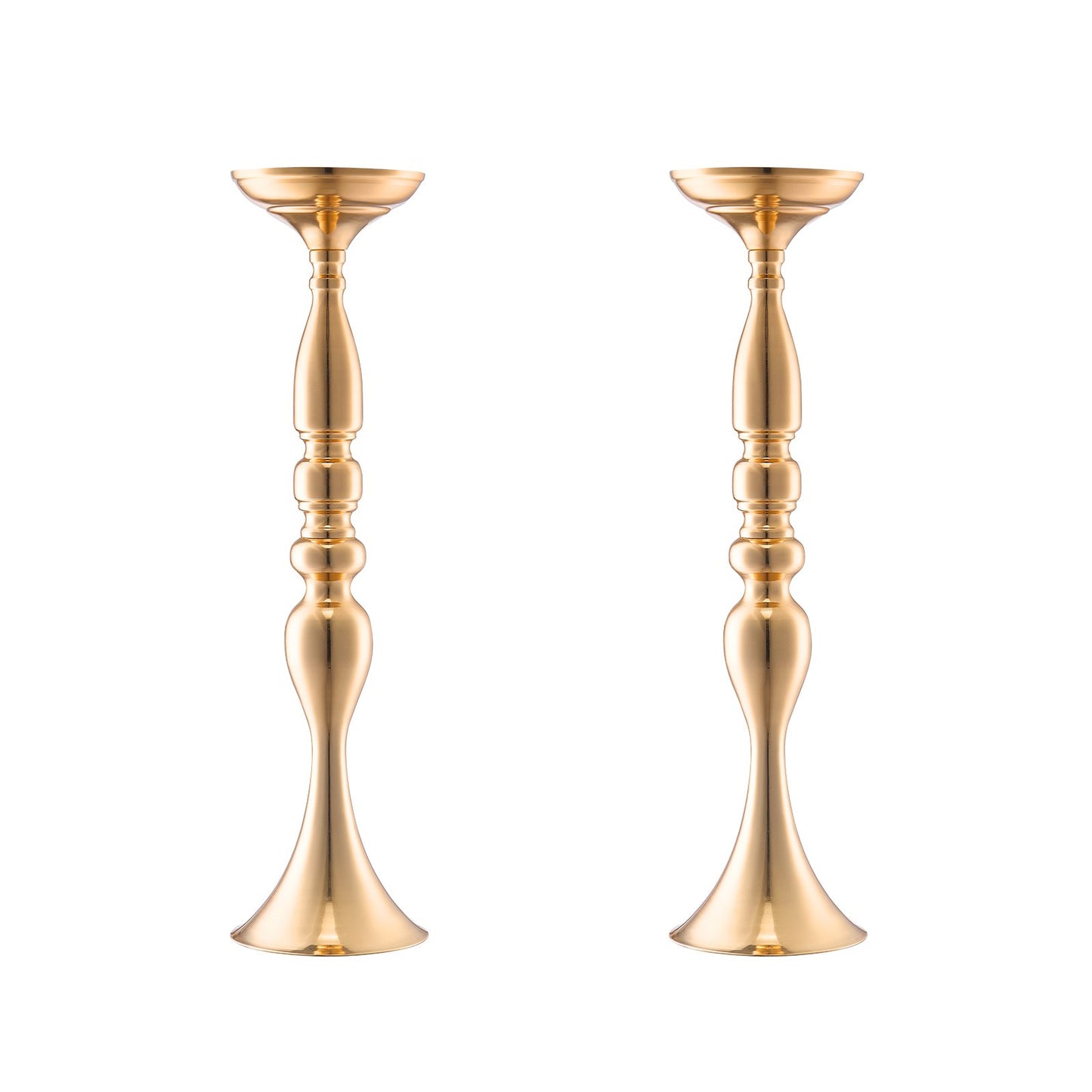 24 STK 50cm/19,7” Bröllopsblommavas Metall Guld Blomsterställ för bord