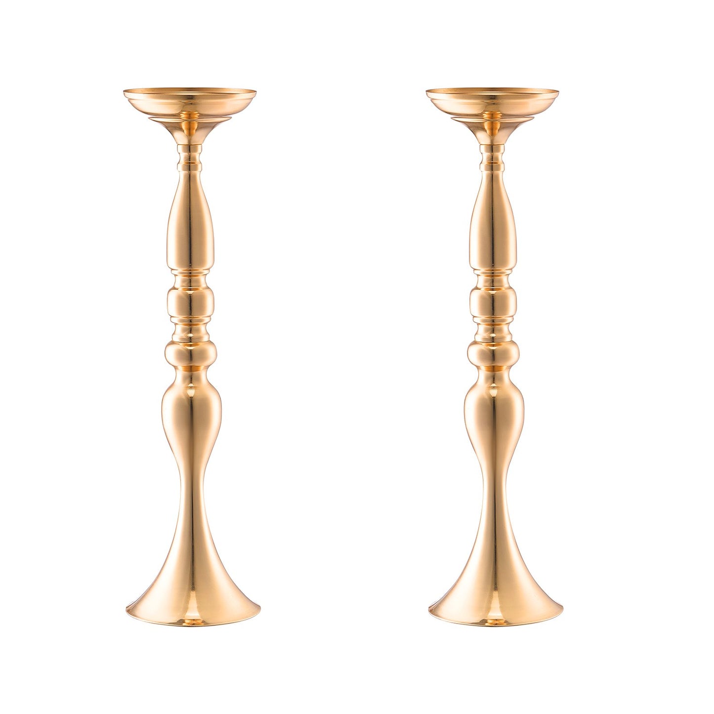 24 STK 50cm/19,7” Bröllopsblommavas Metall Guld Blomsterställ för bord