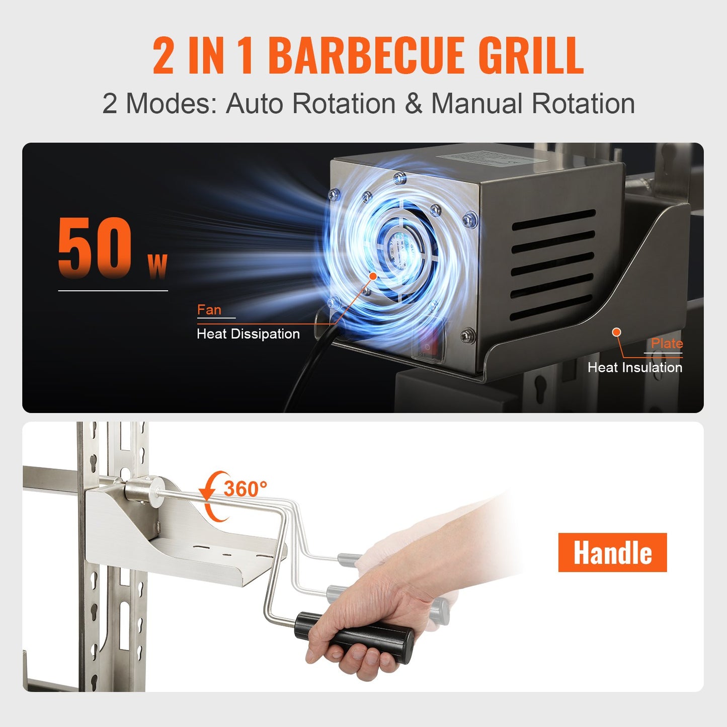 Roaster Spit Rotisserie BBQ Grill Hel Gris Lamm Kyckling Stek 50W 90LBS