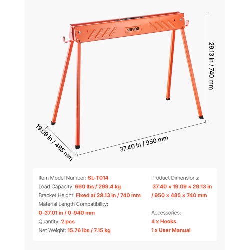 Såghästar 2-pack Arbetsbänk Kraftig 310 kg Kapacitet för Träbearbetning | EU