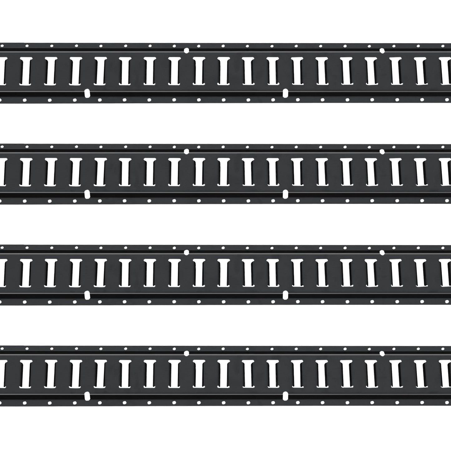 E Track Tie-Down Rail Kit, 18PCS 5' E-Tracks Set innehåller 4 stålskenor & 8 O-ringsankare & 4 fästanordningar med D-ring & 2 spärrband, Säkringstillbehör för lastmotorcyklar, 2000 lbs