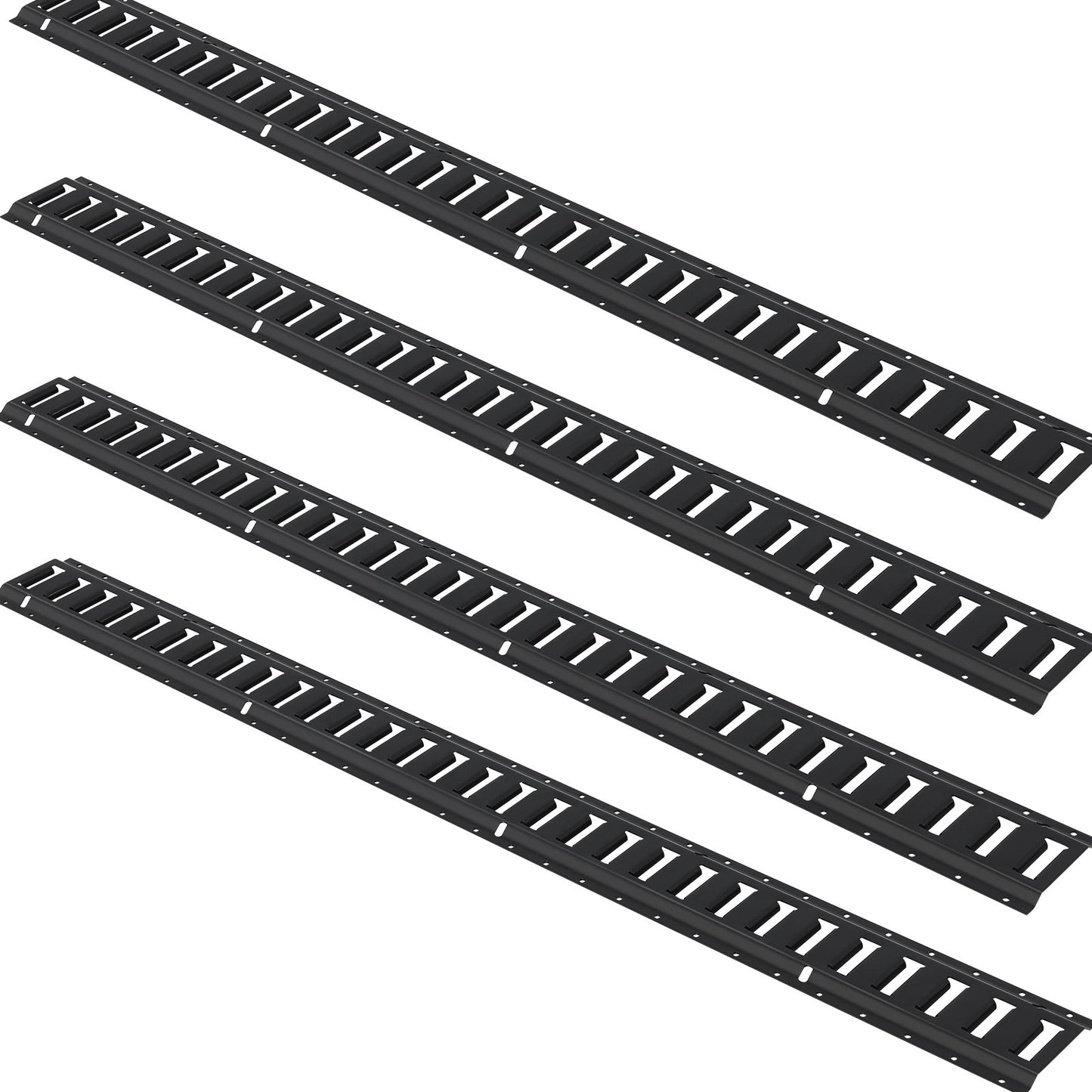 E Track Tie-Down Rail Kit, 18PCS 5' E-Tracks Set innehåller 4 stålskenor & 8 O-ringsankare & 4 fästanordningar med D-ring & 2 spärrband, Säkringstillbehör för lastmotorcyklar, 2000 lbs