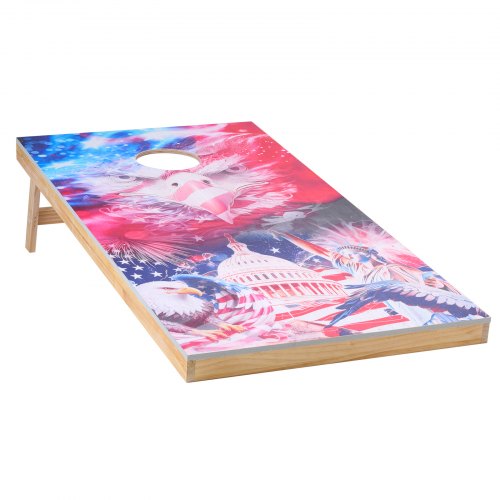 4x60 cm Cornhole-set Bärbart Cornhole-kastspel i trä med 8 bönsäckar
