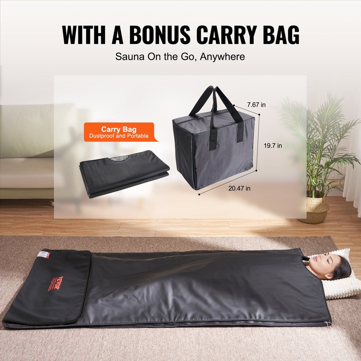 Sauna Blanket Far Infrared Heating with Therapy Stones for Detox 75x35in