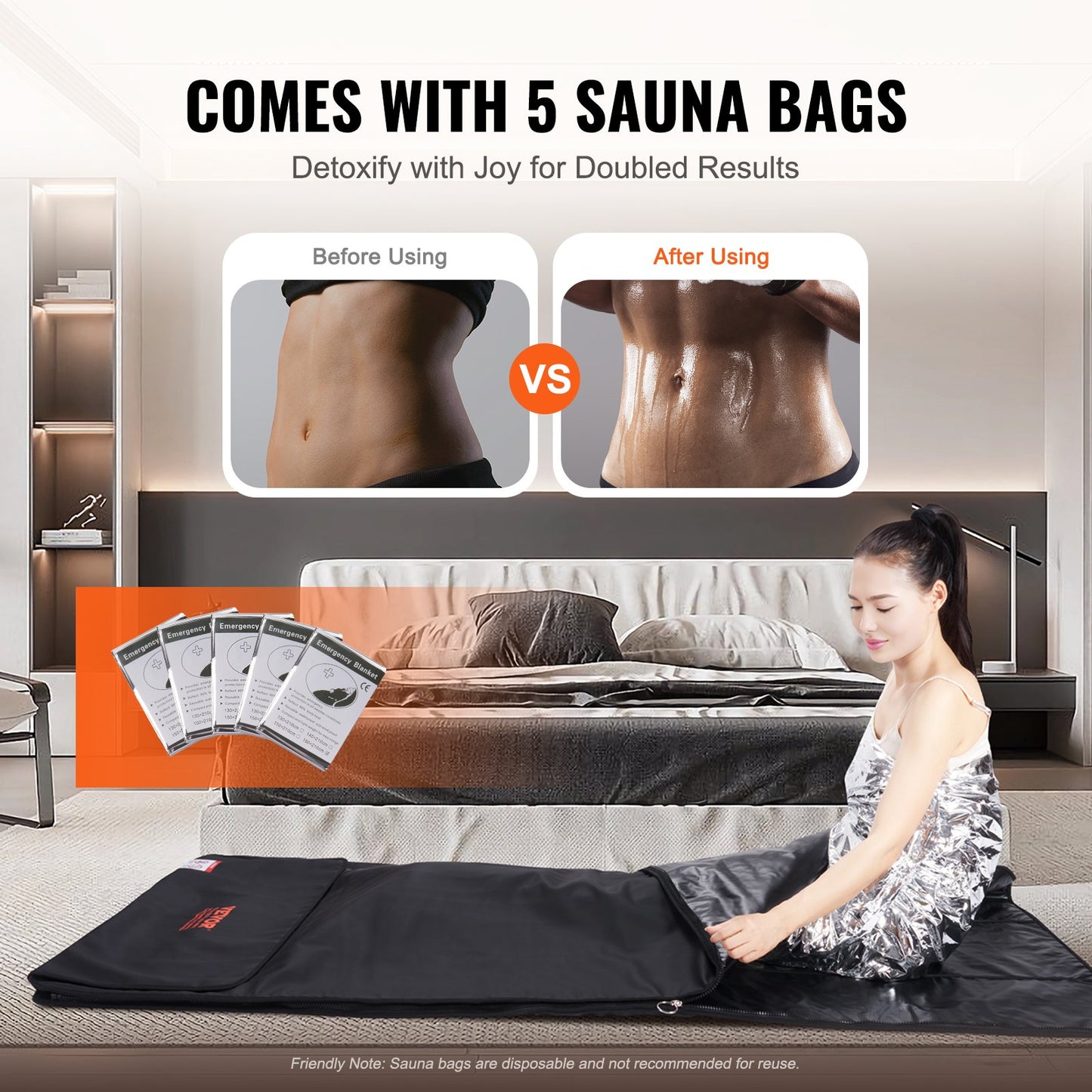 Sauna Blanket Far Infrared Heating with Therapy Stones for Detox 75x35in