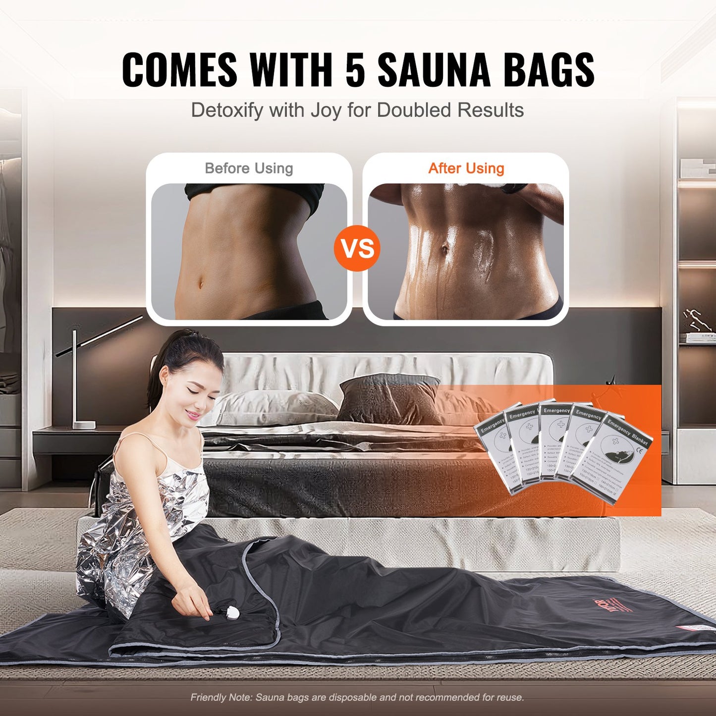 Sauna Blanket Far Infrared Heating with Armhole for Detox Oxford 75x35in