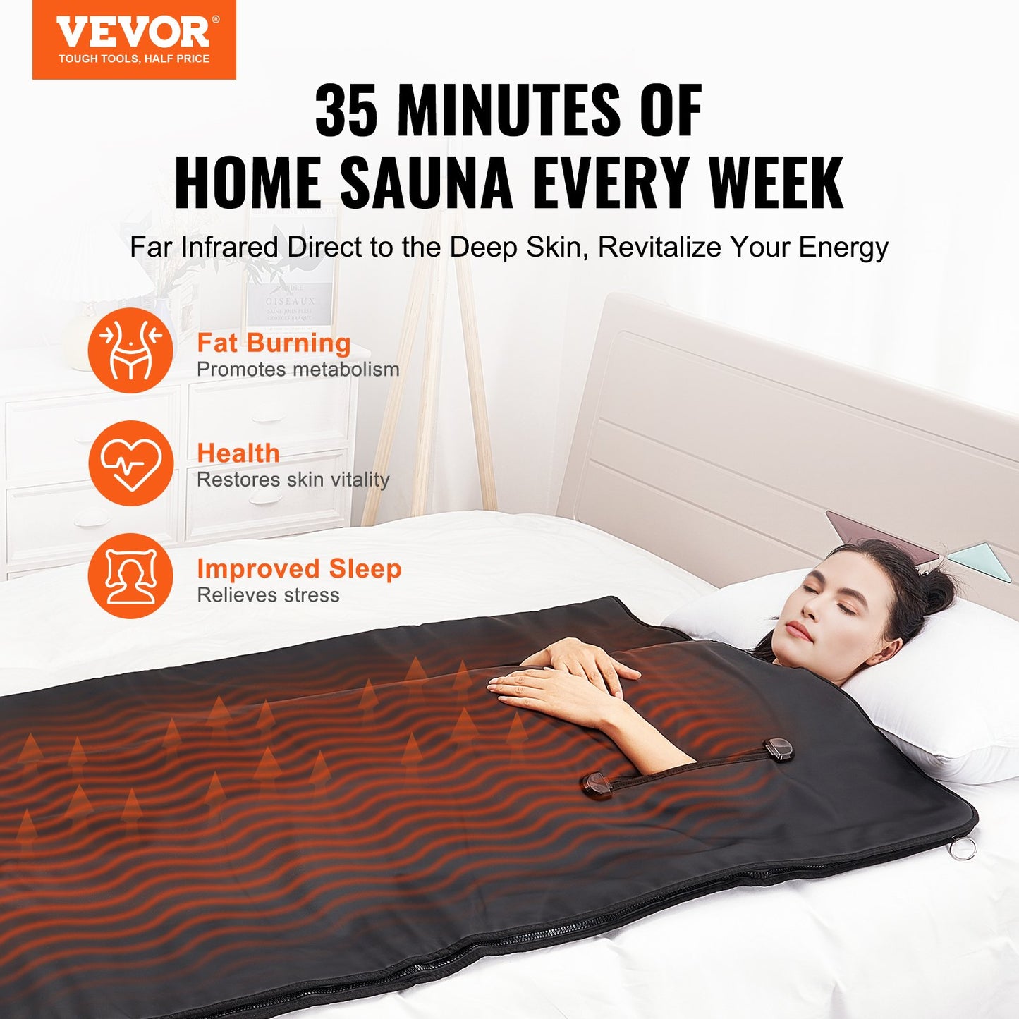 Sauna blanket far infrared heating with armholes for detox
