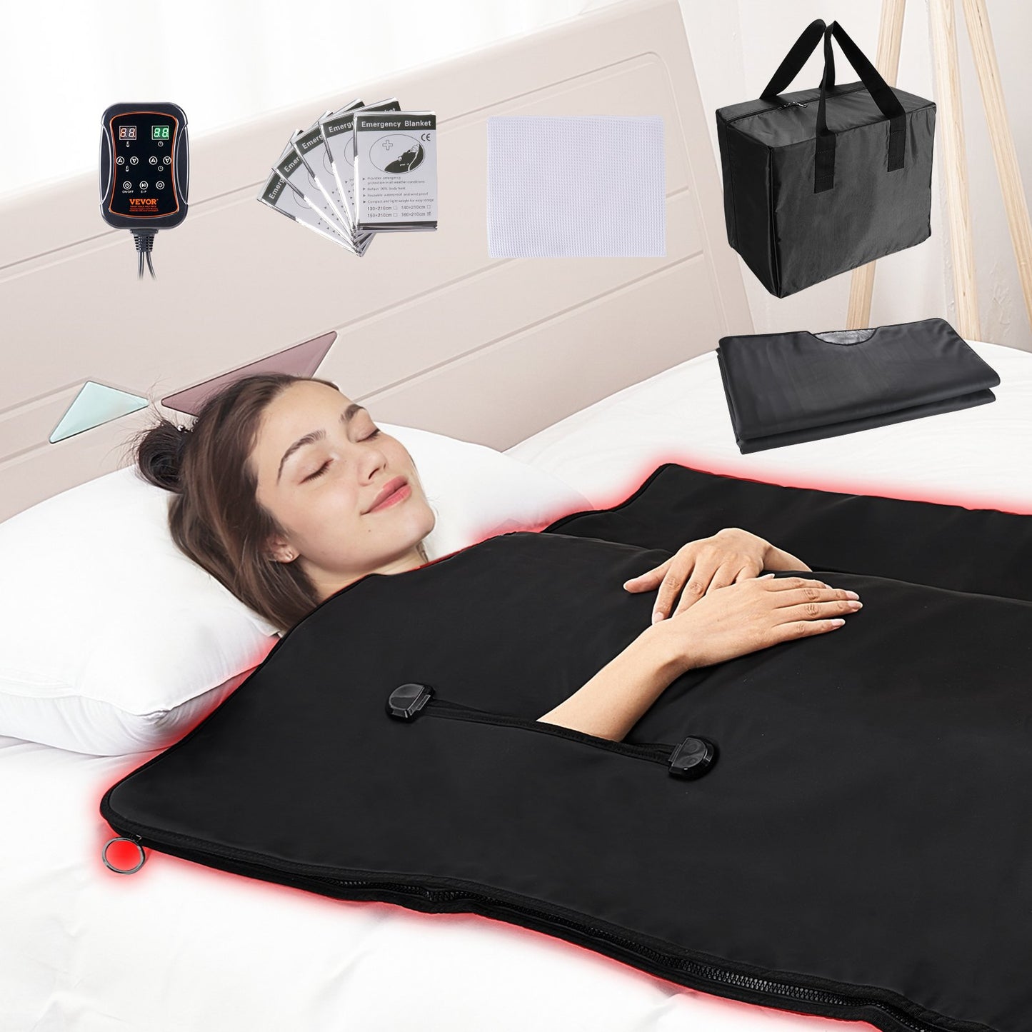 Sauna blanket far infrared heating with armholes for detox
