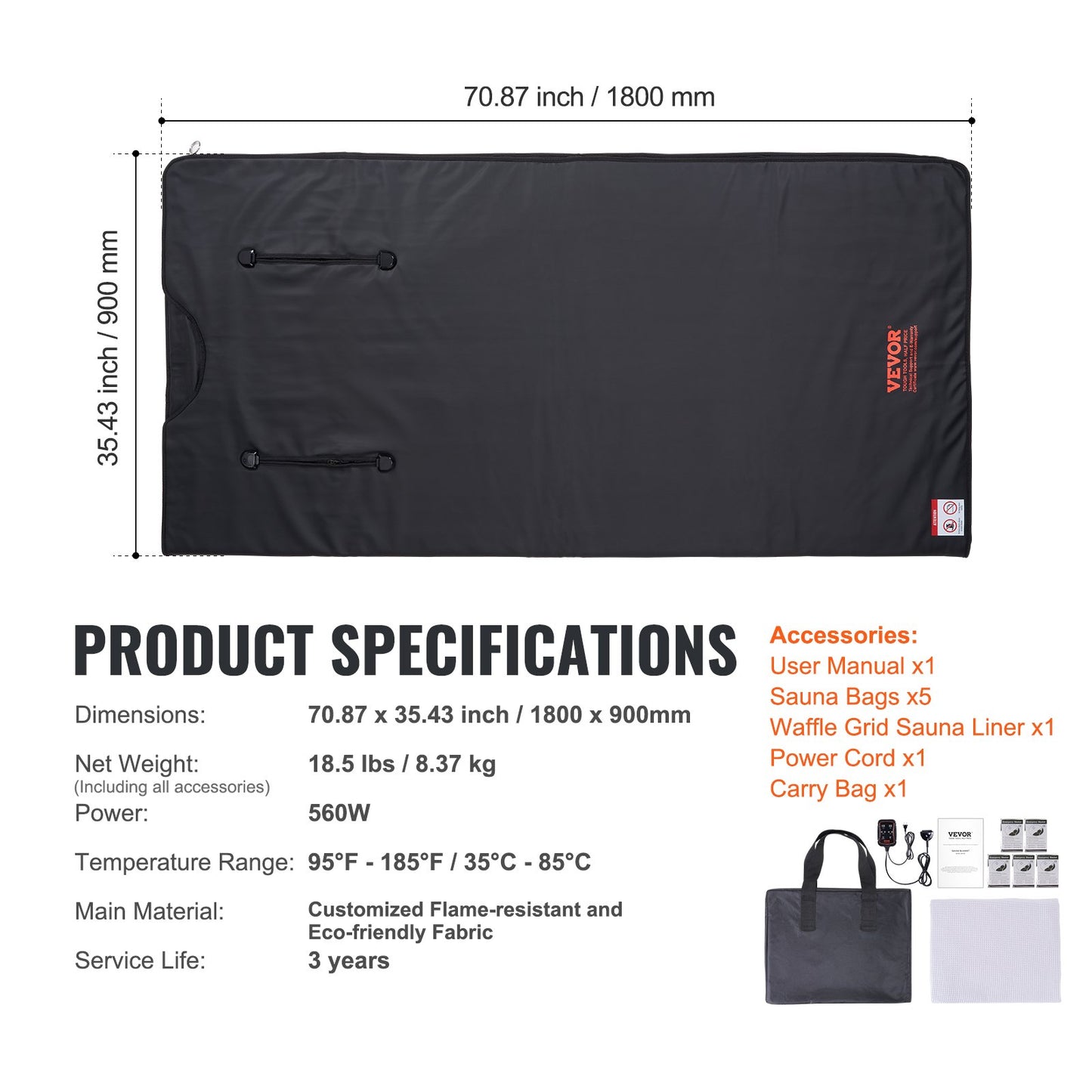 Sauna blanket far infrared heating with armholes for detox