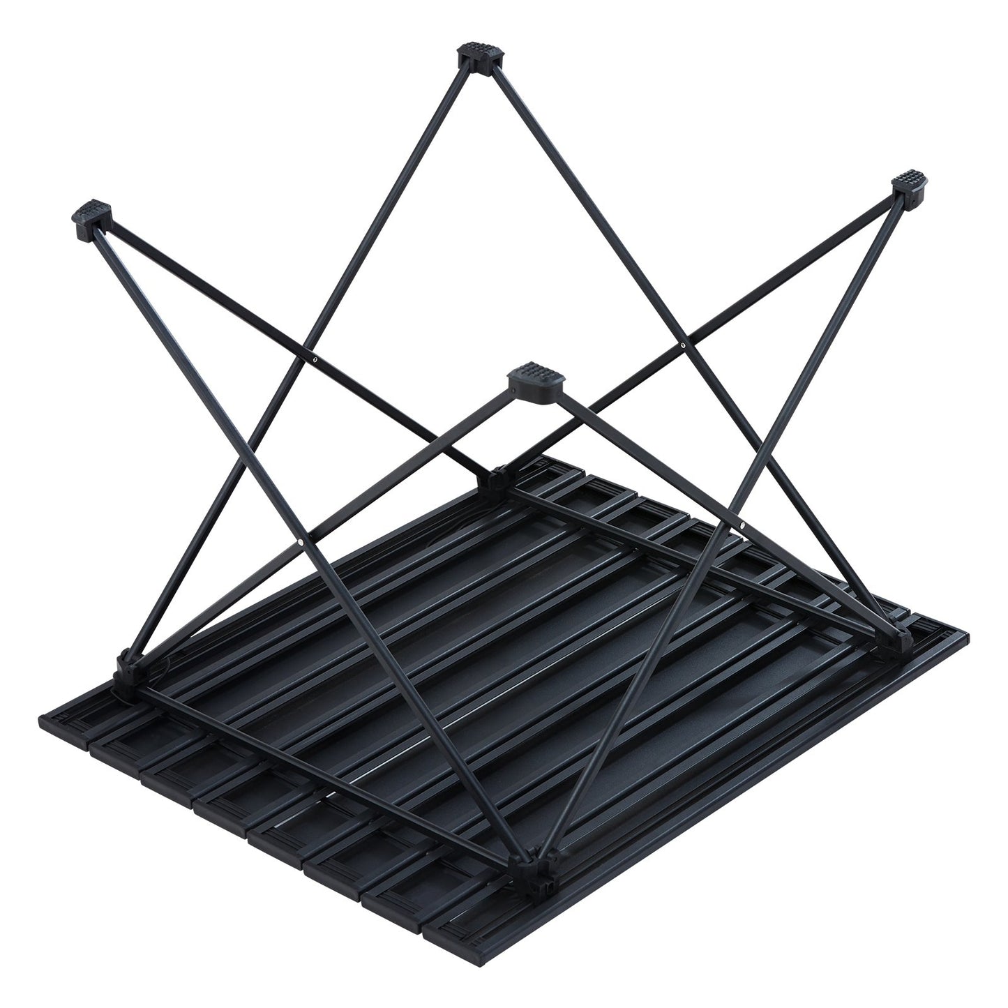 Klappbarer Campingtisch, tragbarer Beistelltisch für den Außenbereich, leichter Klapptisch, ultrakompakter Arbeitstisch aus Aluminiumlegierung mit Tragetasche, zum Kochen, Strand, Picknick, Reisen, 22,2 x 15,9 Zoll, Schwarz