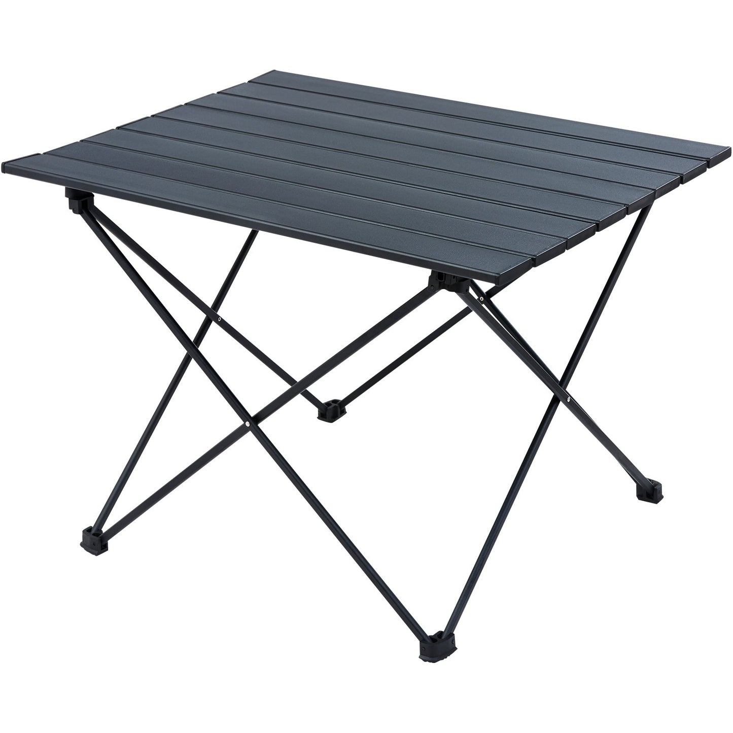 Klappbarer Campingtisch, tragbarer Beistelltisch für den Außenbereich, leichter Klapptisch, ultrakompakter Arbeitstisch aus Aluminiumlegierung mit Tragetasche, zum Kochen, Strand, Picknick, Reisen, 22,2 x 15,9 Zoll, Schwarz