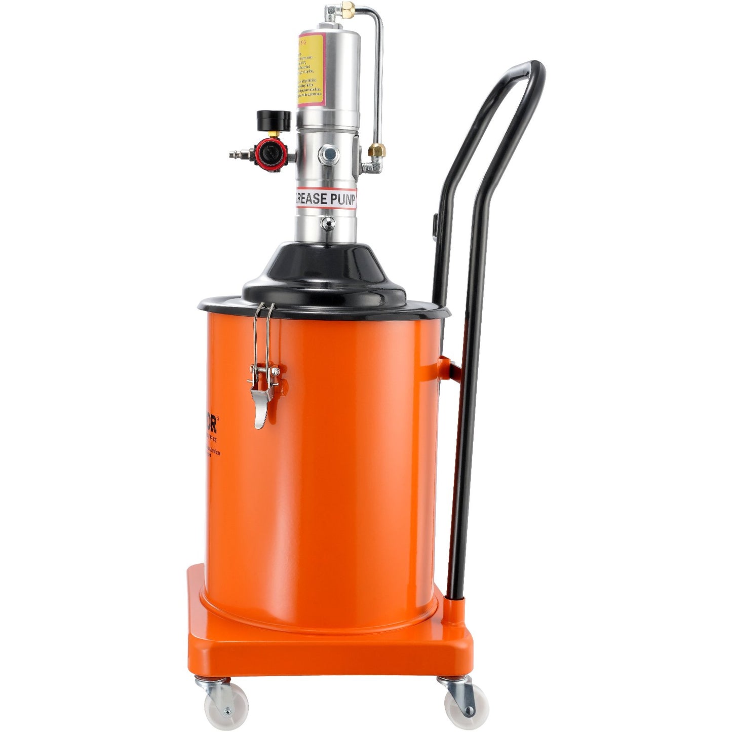 Fettpump, 5 gallon 20L, luftdriven fettpump med 13 fot högtrycksslang och fettspruta, pneumatisk smörjhinkpump med hjul, bärbar smörjfettspump 50:1 tryckförhållande