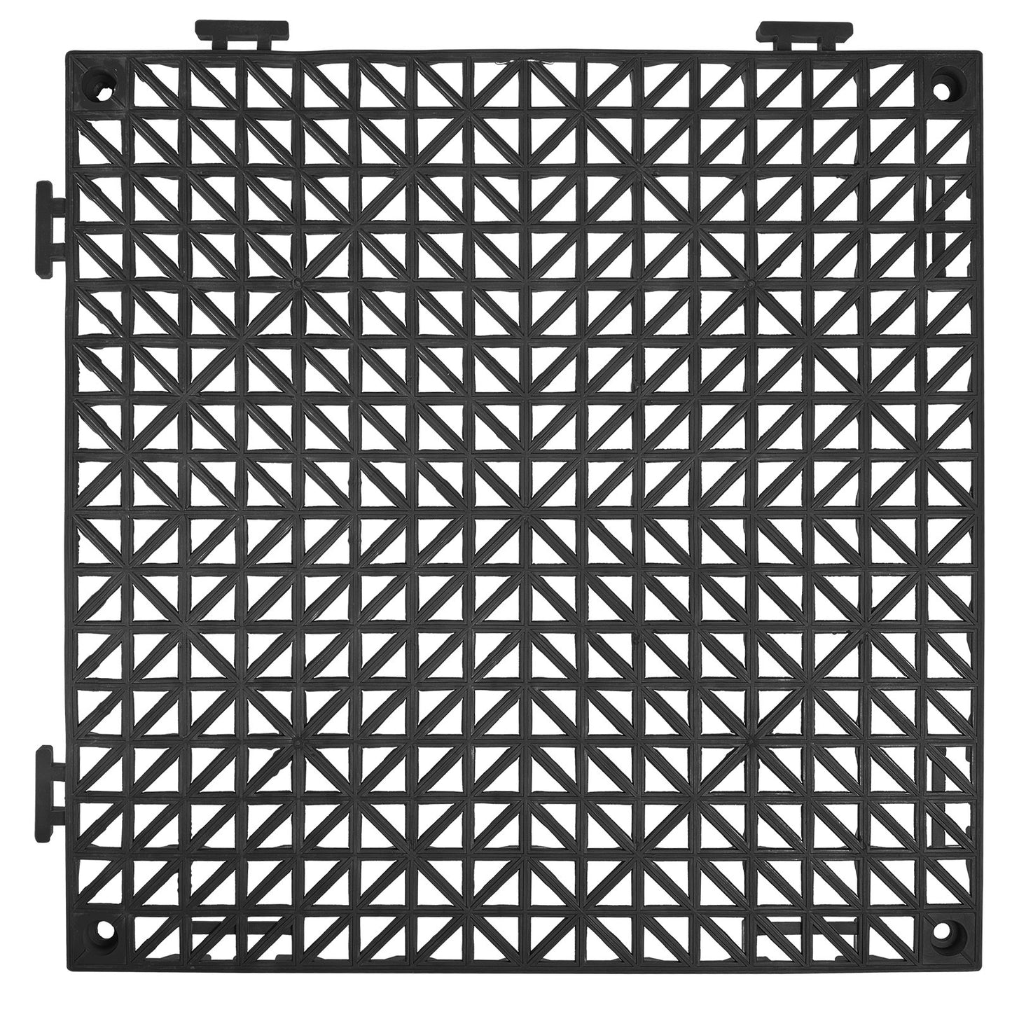 Modular Interlocking Kudde, 50 Pack 30 x 30 cm Skarvning Dräneringsmattor, Mjuk PVC Interlocking Dräneringsgolvplattor, Halkfritt dräneringshål för toalett, badrum, kök, pool, våtområde, svart