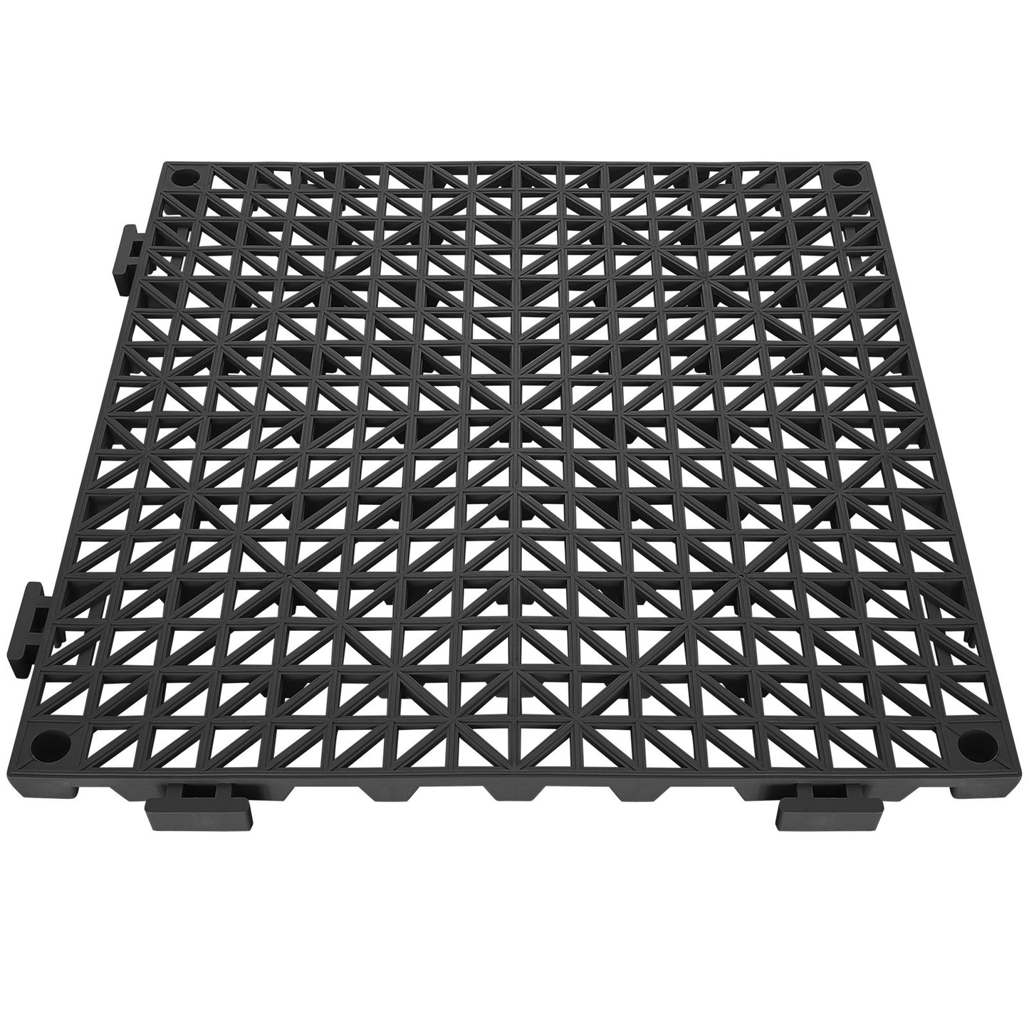 Modular Interlocking Kudde, 50 Pack 30 x 30 cm Skarvning Dräneringsmattor, Mjuk PVC Interlocking Dräneringsgolvplattor, Halkfritt dräneringshål för toalett, badrum, kök, pool, våtområde, svart