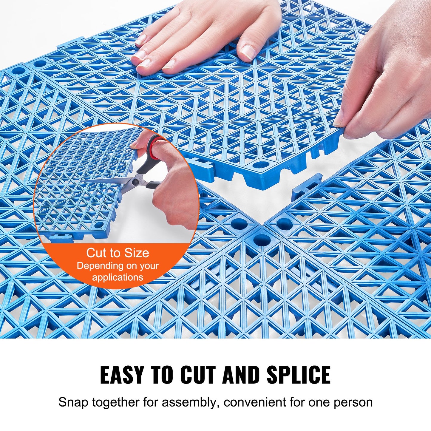 Modular Interlocking Pad, 55 Pack 30 x 30 cm Splice Drainage Mats, Soft PVC Interlocking Drainage Floor Tiles, Non-Slip Drainage Holes for Toilet, Bathroom, Kitchen, Pool, Wet Area, Blue