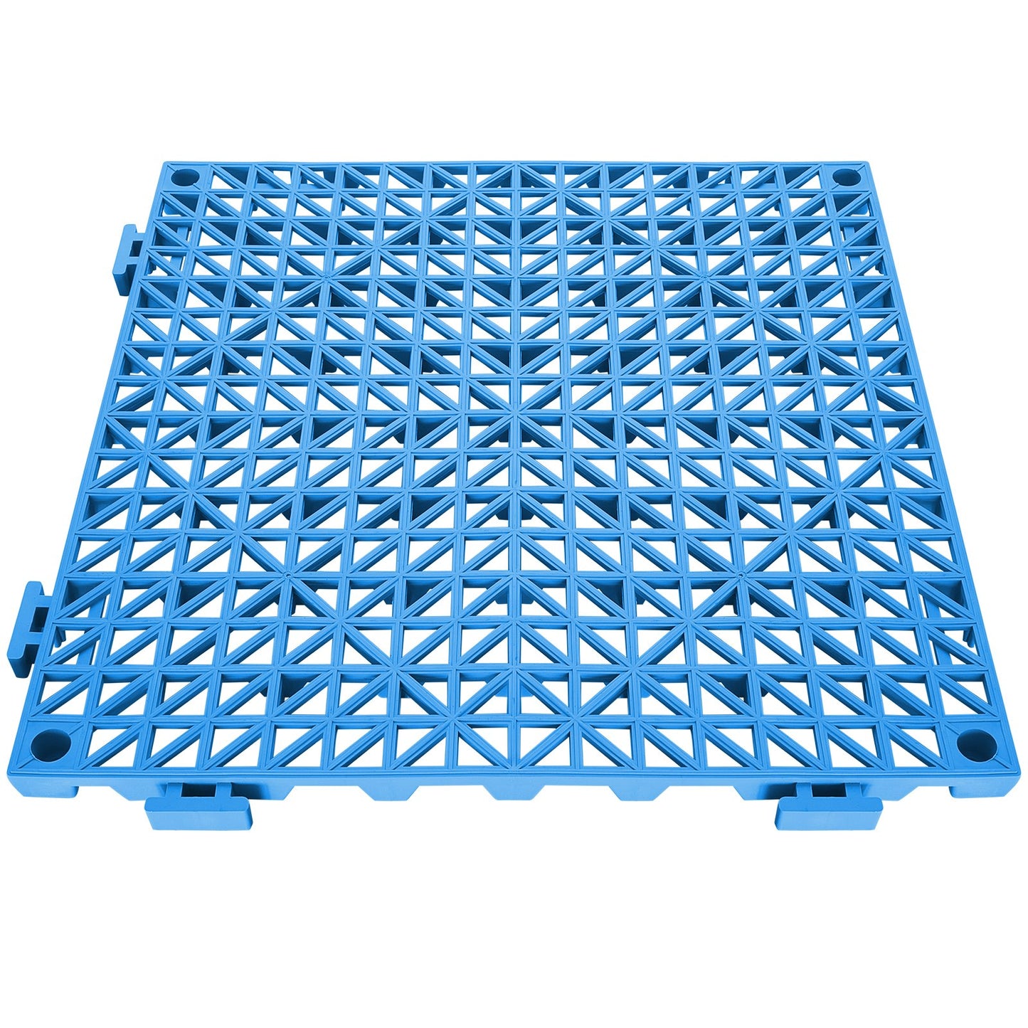 Modular Interlocking Pad, 55 Pack 30 x 30 cm Splice Drainage Mats, Soft PVC Interlocking Drainage Floor Tiles, Non-Slip Drainage Holes for Toilet, Bathroom, Kitchen, Pool, Wet Area, Blue