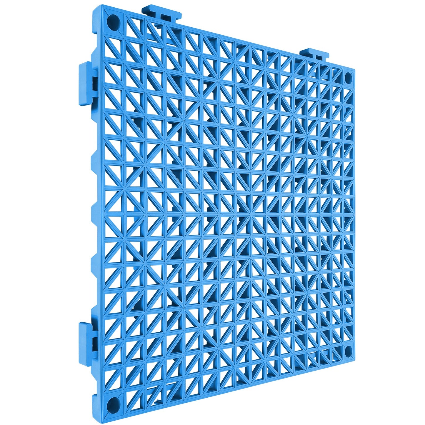 Modular Interlocking Pad, 55 Pack 30 x 30 cm Splice Drainage Mats, Soft PVC Interlocking Drainage Floor Tiles, Non-Slip Drainage Holes for Toilet, Bathroom, Kitchen, Pool, Wet Area, Blue