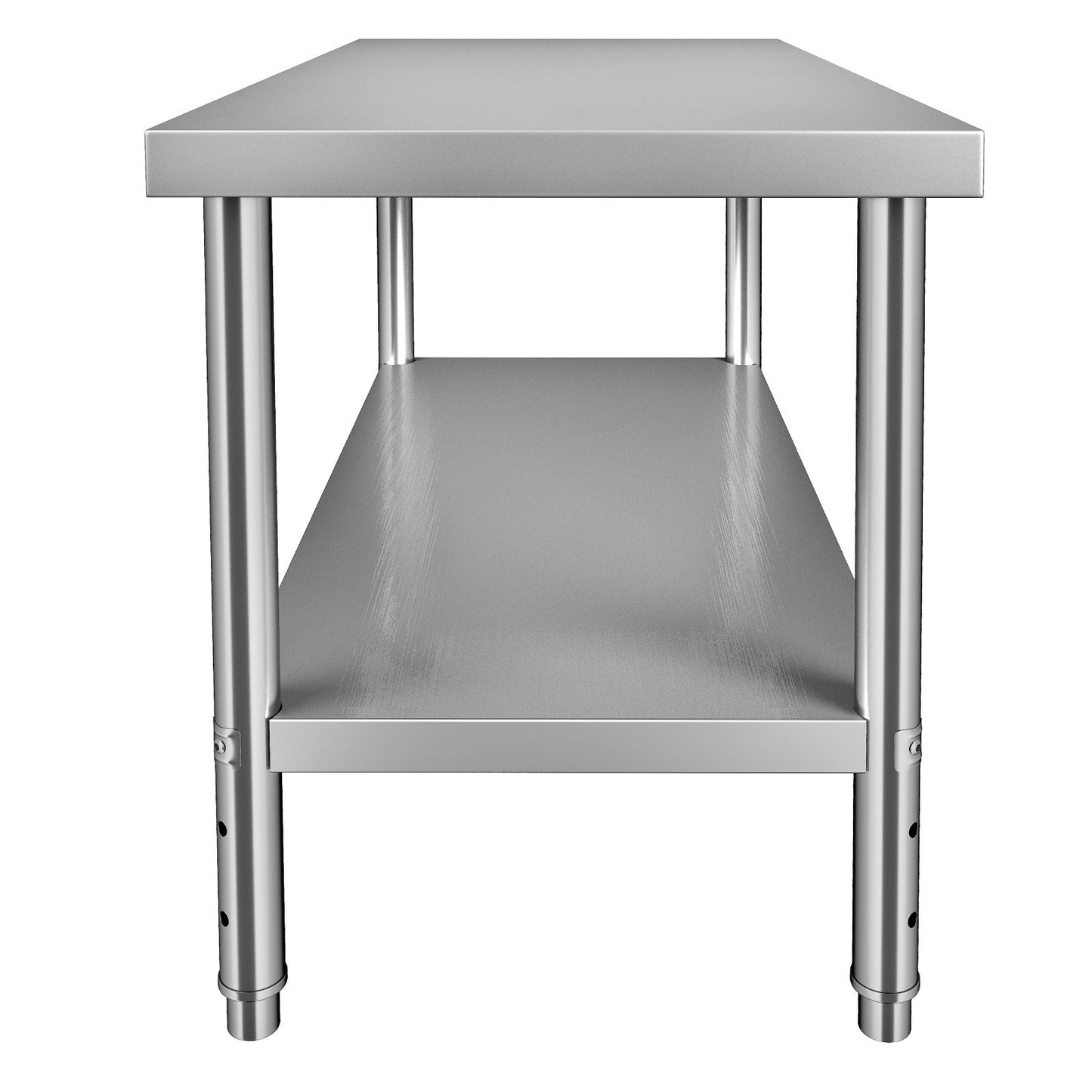 Edelstahl-Vorbereitungstisch, 48 x 24 x 34 Zoll, 550 lbs Tragkraft, robuster Metall-Arbeitstisch mit verstellbarer unterer Ablage, gewerbliche Arbeitsstation für Küche, Restaurant, Garage, Hinterhof