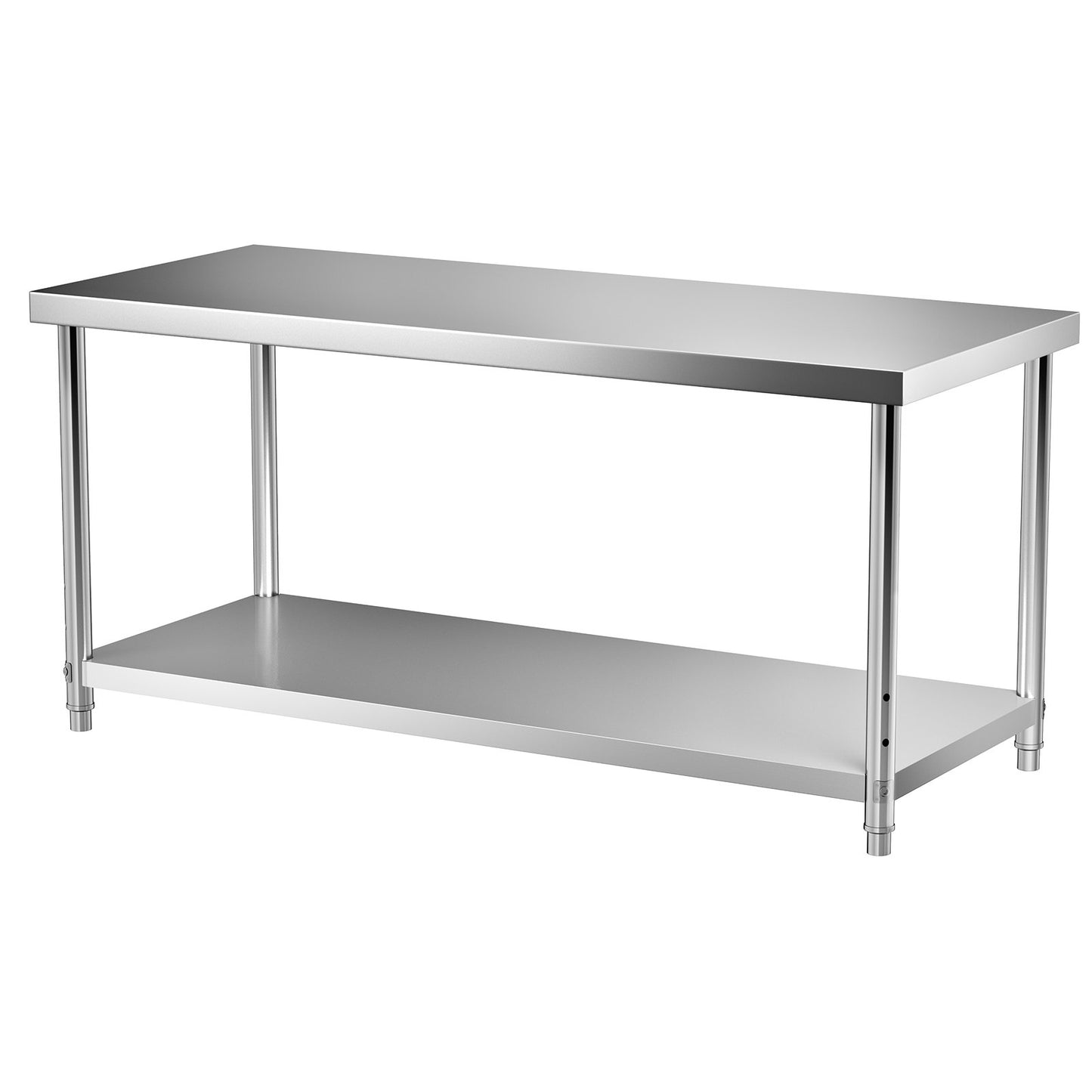 Förberedelsebord i rostfritt stål, 72 x 30 x 34 tum, 550 lbs Lastkapacitet Tungt arbetsbord i metall med justerbar underhylla, kommersiell arbetsstation för kök Restaurang Garage Bakgård