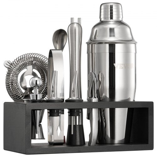 Cocktailshakerset 13 delar barverktyg rostfritt stål bartenderkit silver | EU