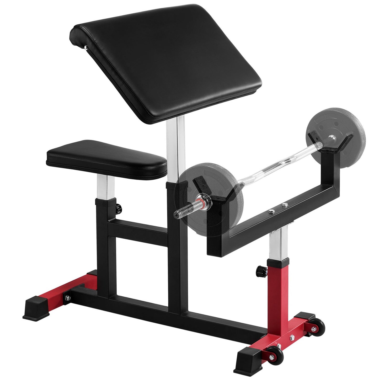Preacher Curl Bench Justerbar Hemgym Biceps Maskin Skivstång Utrustning