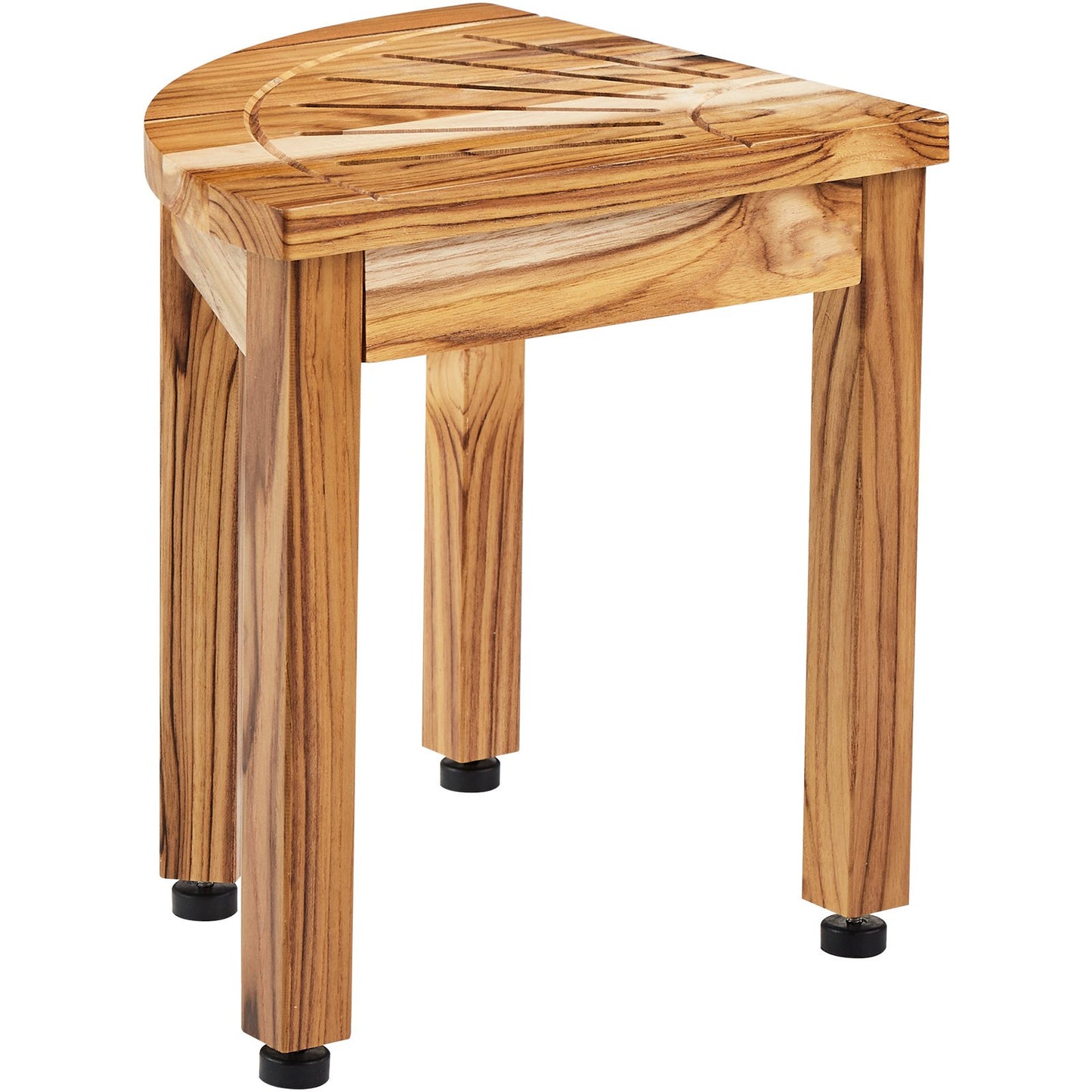 Hörnduschbänk i teak, 12,4 tum höjd 11,5 tum radie, 100 % teak hörnduschstrand, mögelbeständig, 300 LBS med förvaringshylla, duschpall för in- och utedusch, för badrum