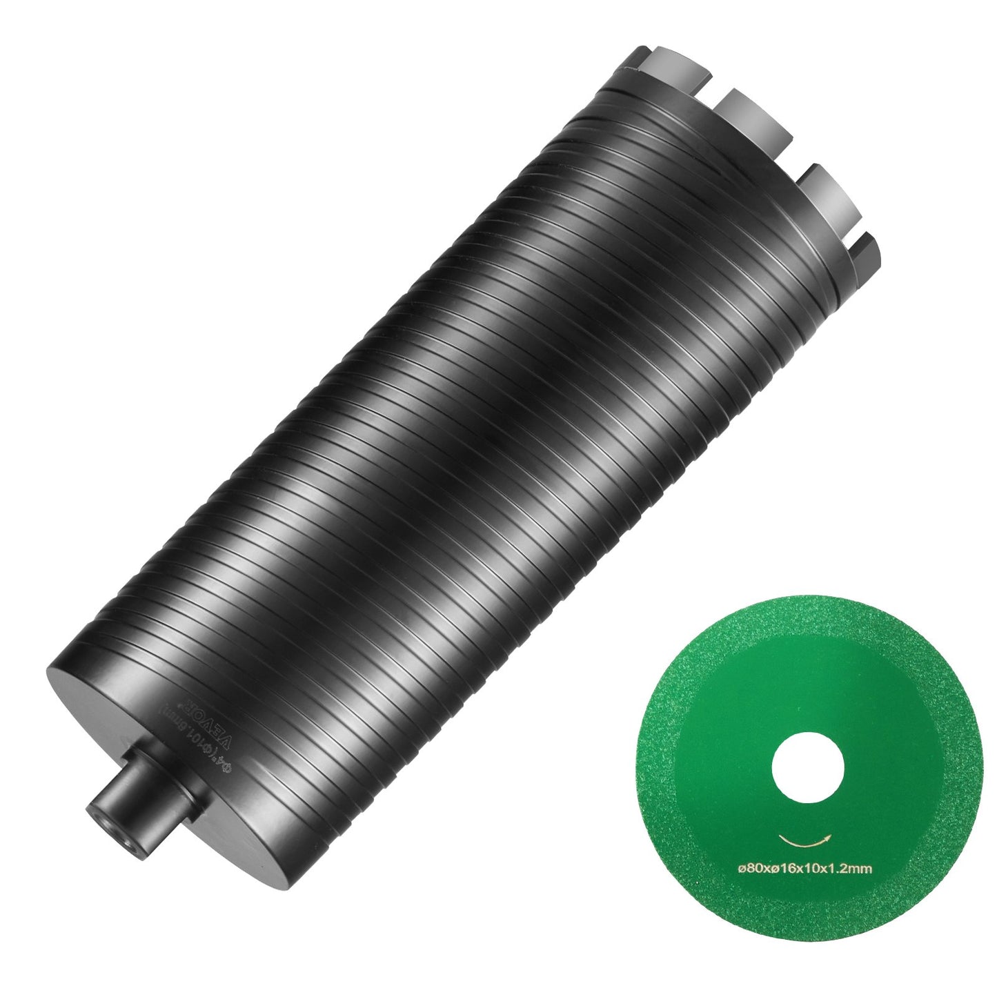 Kärnborr, 4" våt/torr diamantkärnborr för tegel och block, betongkärnborr med pilotbitsadapter och sågblad, 9,5" borrdjup, 5/8"-11 innergänga, lasersvetsning