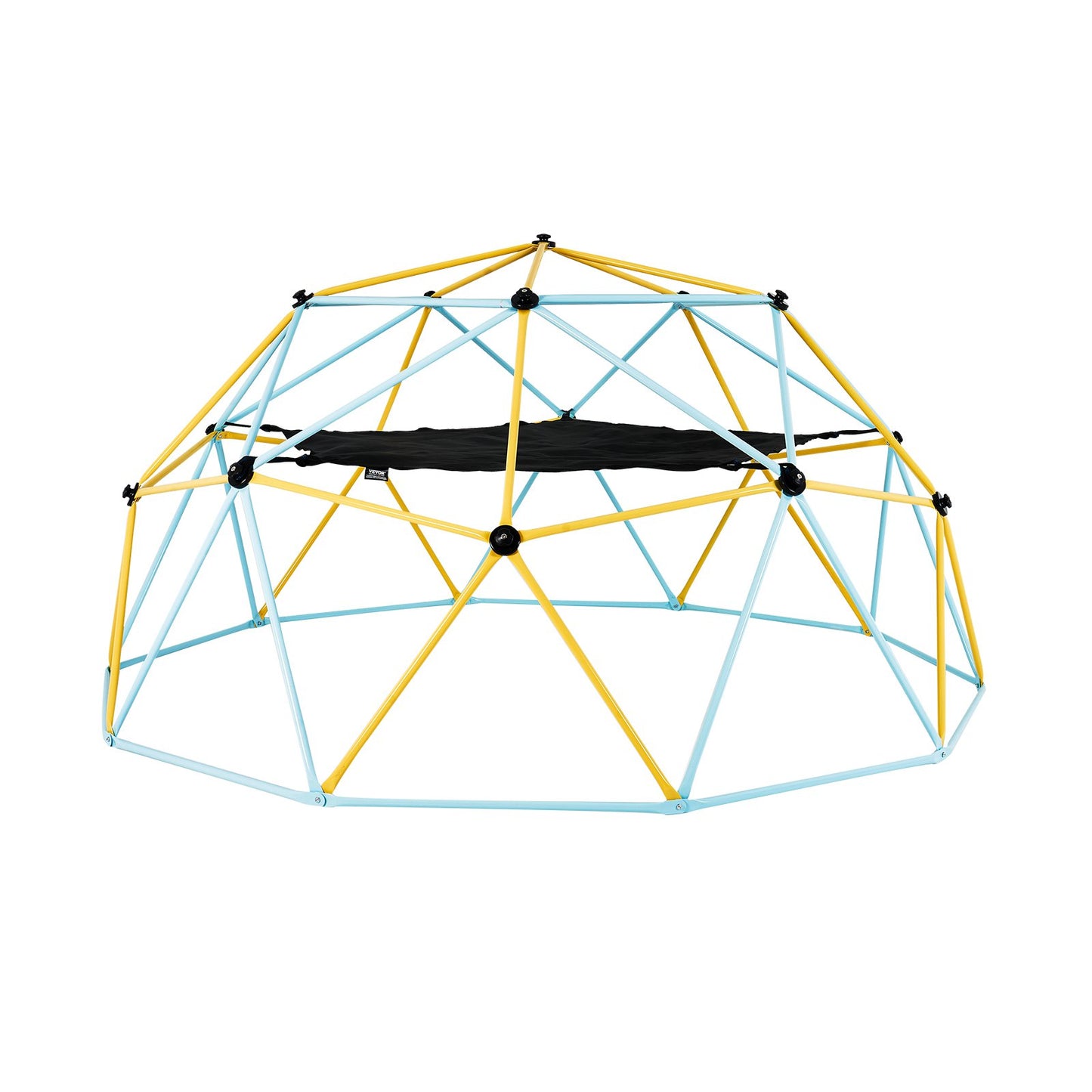 Klätterdome, 10 ft geometrisk kupolklättrare med hängmatta och gunga, för barn 3 till 10 år gamla, Jungle Gym stöder 750 LBS och enkel montering, med klättergrepp, lekutrustning utomhus