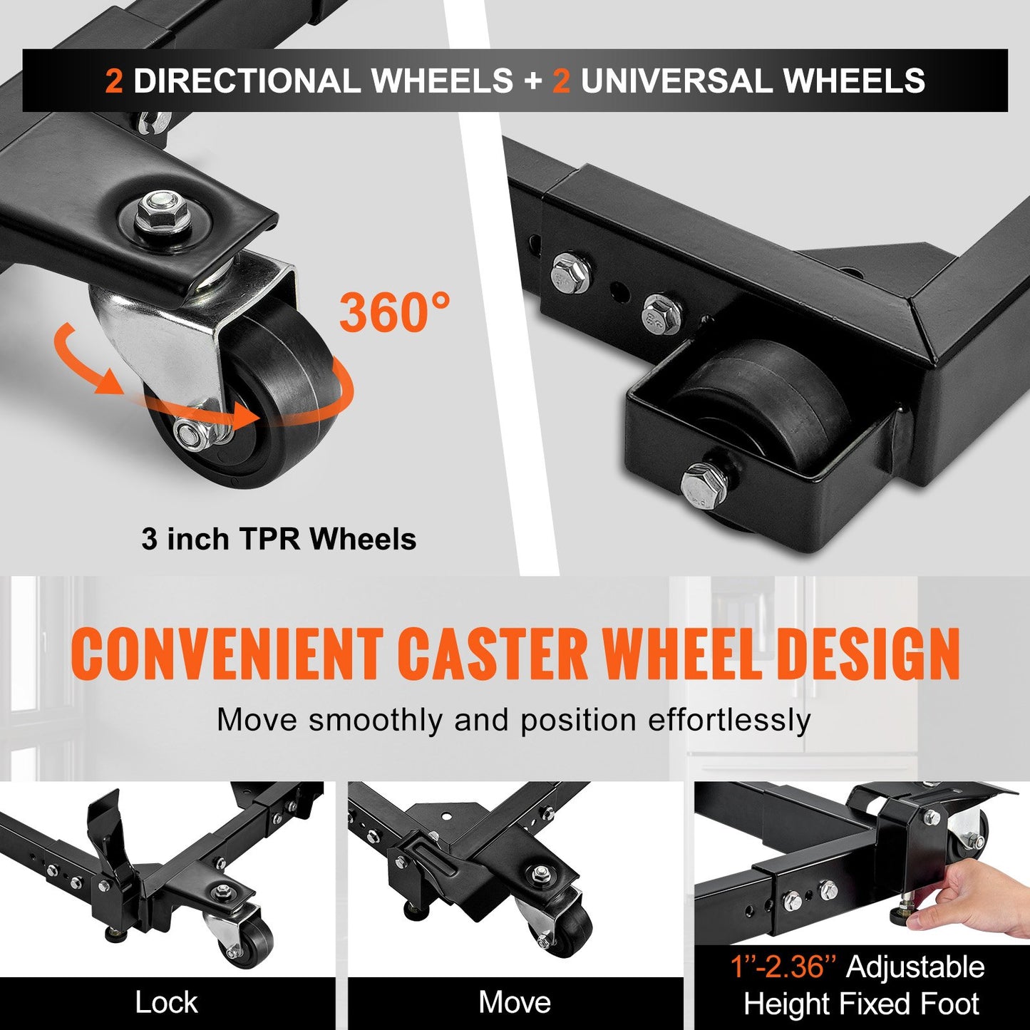 Mobile Base Heavy Duty Universal Stand 1500 lb Kapacitet för verktygsmaskiner