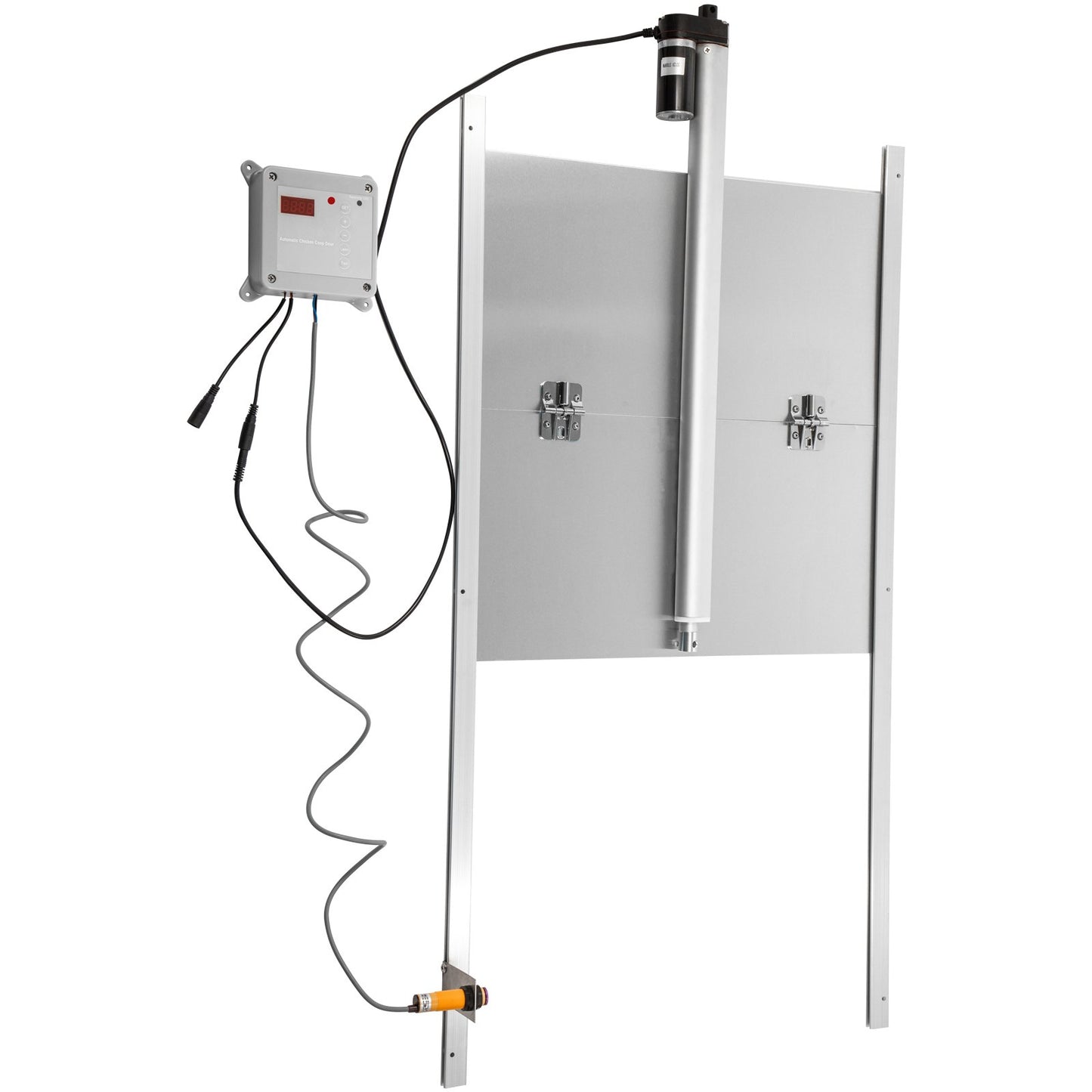 Automatic Chicken Coop Door, Timer and Light Sensor Chicken Door Opener, 12V 66W Chicken Coop Door, Electric Poultry Door Opener Kit with Infrared Sensor, Automatic Chicken Door with 2 Remote Controls