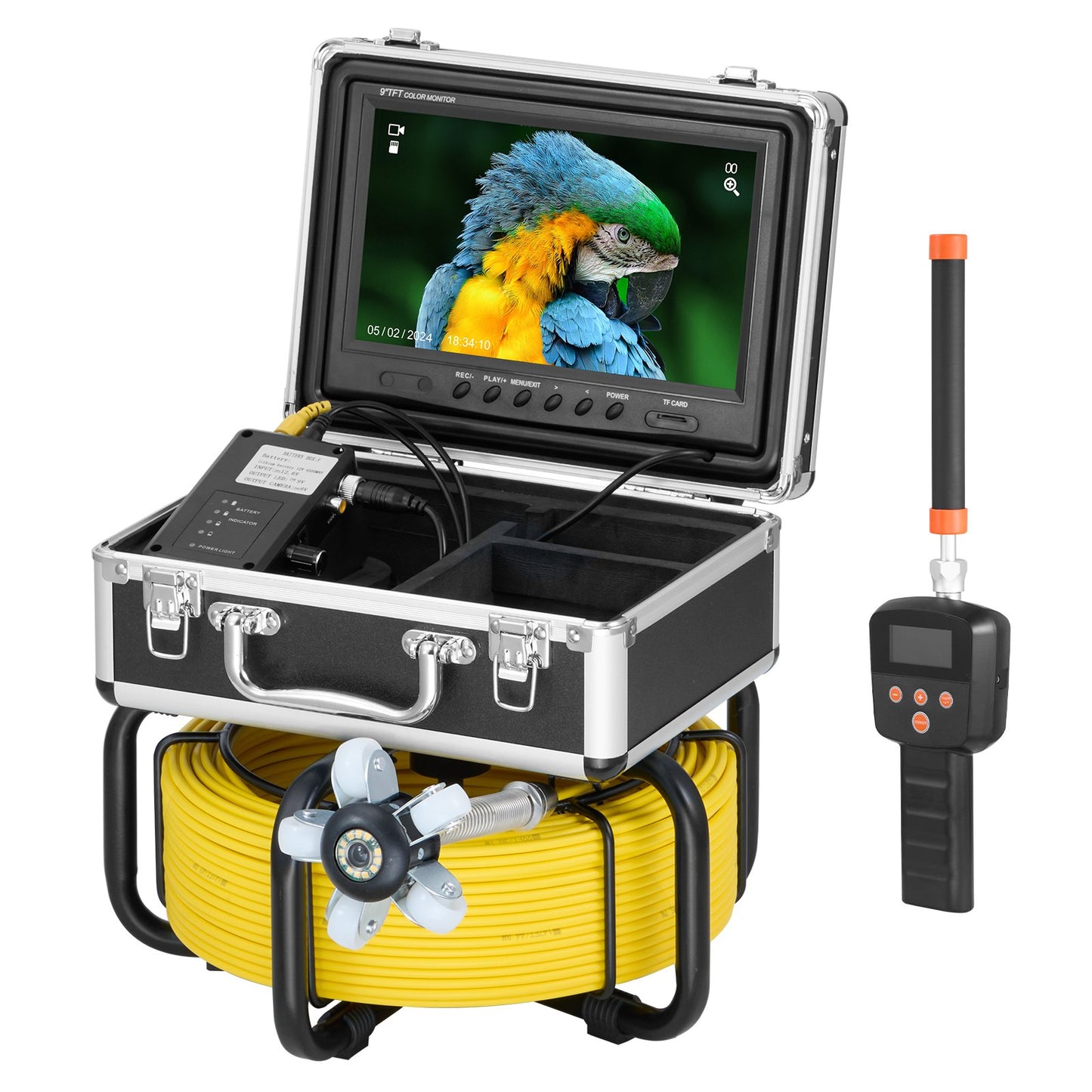 Sewer Camera 98 ft/30 m Self-Leveling Drainage Channel Camera with 512Hz Localization