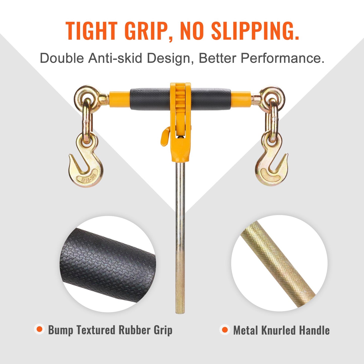 Spärrkedjebindare, 3/8"-1/2" Heavy Duty lastbindare, med G80-krokar 12000 lbs Säker lastgräns, arbetsbesparande antisladdhandtag, bindning av dragkedjebindare för lastbilssläp med flak, 4 st.