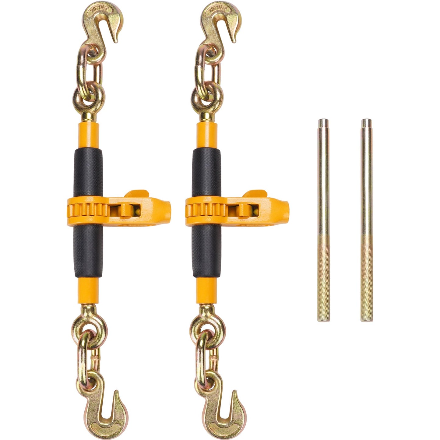 Spärrkedjebindare, 3/8"-1/2" Heavy Duty lastbindare, med G80-krokar 12000 lbs Säker lastgräns, arbetsbesparande antisladdhandtag, bindning av dragkedjebindare för lastbilssläp med flak, 4 st.