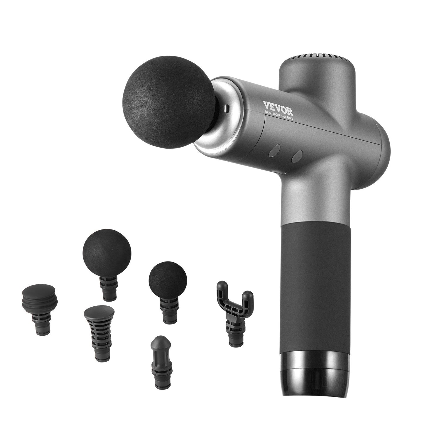 Massage Gun Deep Tissue Percussion Muscle Massager med 8 hastigheter 6 huvuden