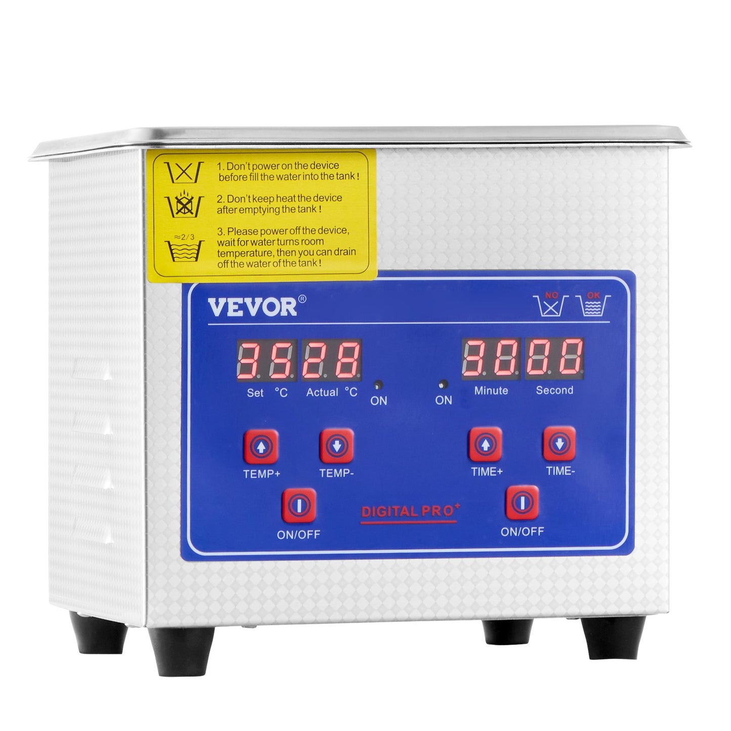 1.3L Ultrasonic Cleaner, Stainless Steel, Ultrasonic Cleaner Digital Heater Timer Jewelry Cleaner for Commercial Home Use (1.3L)