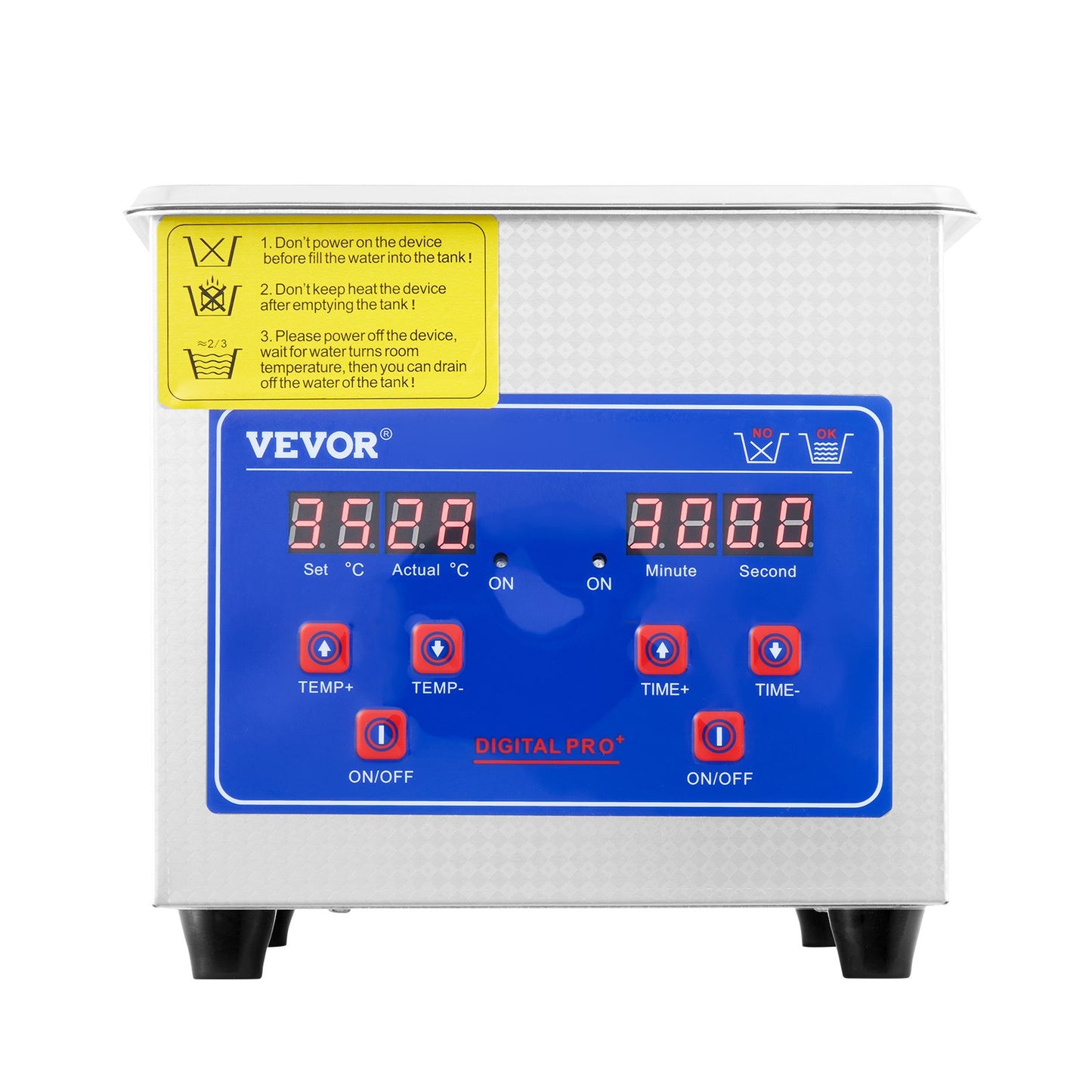 1.3L Ultrasonic Cleaner, Stainless Steel, Ultrasonic Cleaner Digital Heater Timer Jewelry Cleaner for Commercial Home Use (1.3L)