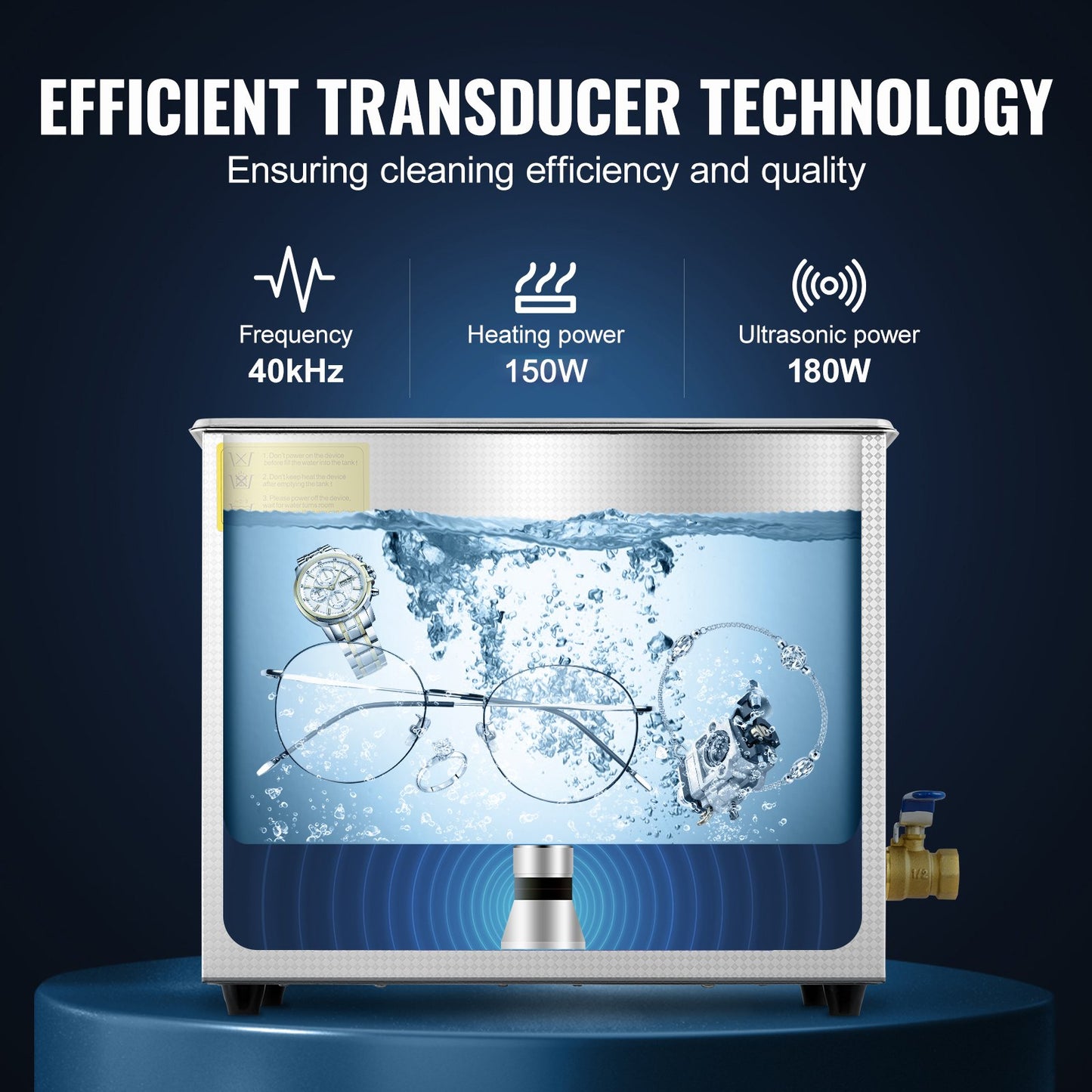 Ultrasonic Cleaner Machine, 6L Stainless Steel Ultrasonic Cleaning Machine, with Digital Heating Timer, Jewelry Cleaning for Commercial Personal Home Use