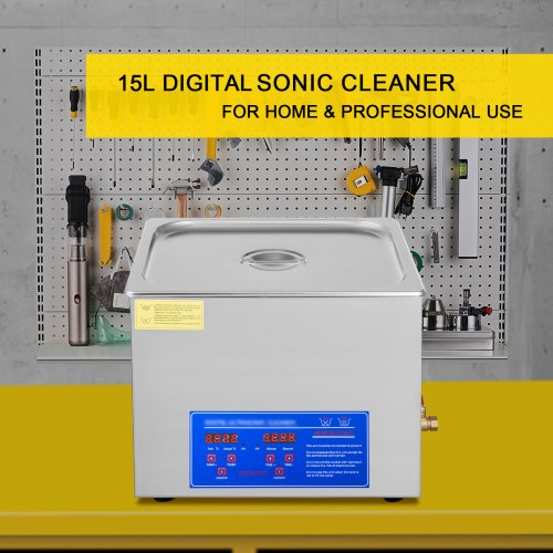 15L Ultrasonic Cleaner Stainless Steel Ultrasonic Cleaner Digital Heater Timer Jewelry Cleaner for Commercial Personal Home Use (15L) | EU