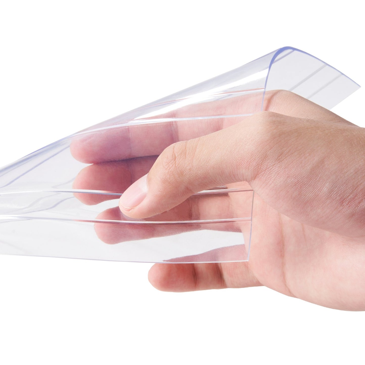 Strip Curtain, 164' Length x 8" Width x 0.08" Thickness, Clear Ribbed PVC Curtain Strip Door Bulk Roll, Plastic Door Strips for Doorways to Supermarket, Garage, Warehouse, Barn, Pet House