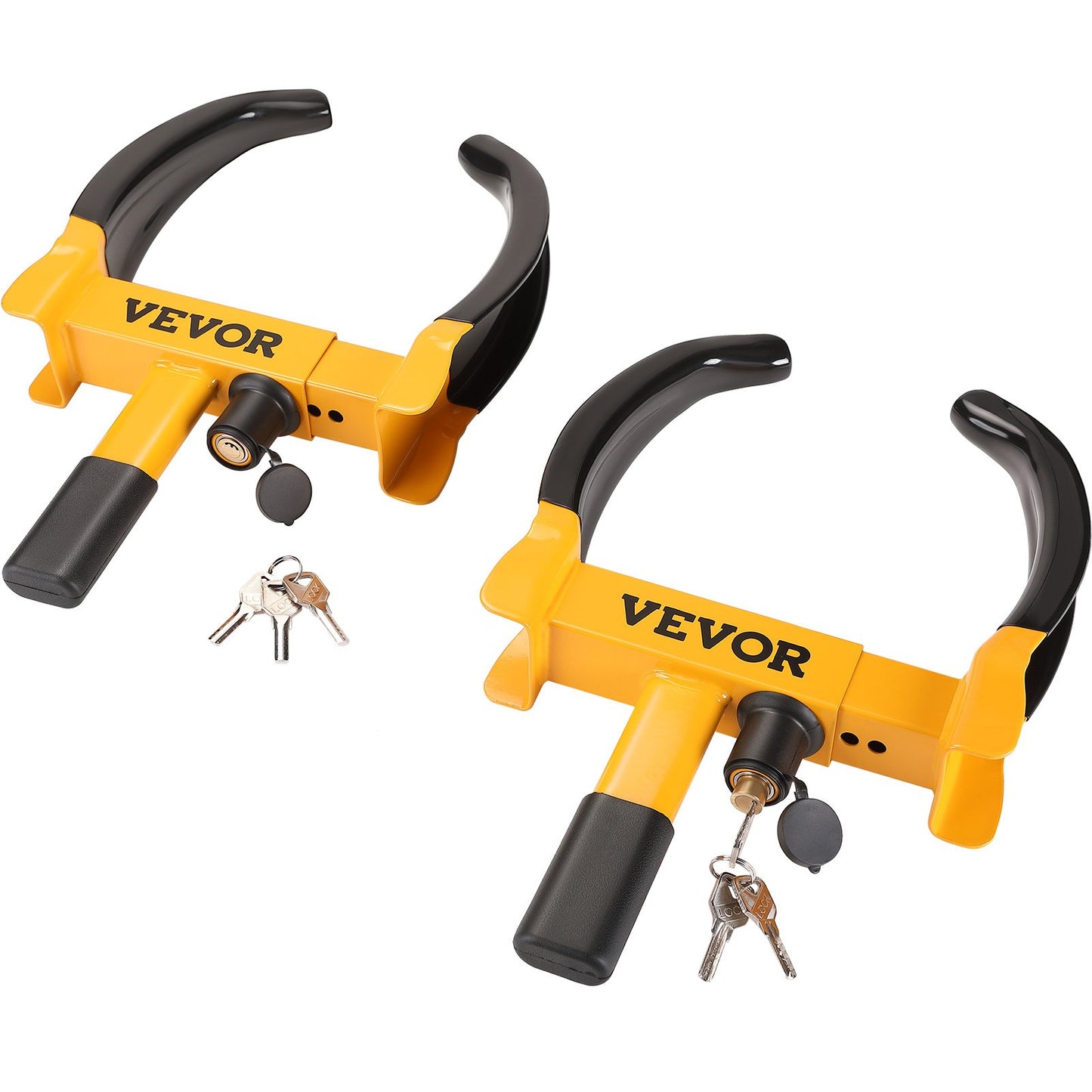 Hjullås, 2-pack Universal Hjulklämma Lås, Justerbar Stöldskydd Trailer Lock Hjulklämma, Kraftig stål Däcklås för ATV RV SUV Bil Golf Cart Båtar Motorcyklar, med 6 nycklar
