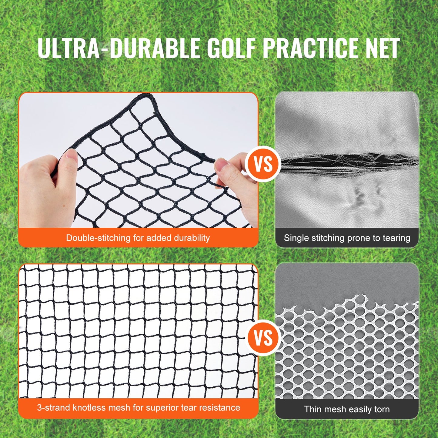 Golfnät, 10x10 fot golfträningsnät, inomhusträffnät för golf, baseboll, hockey, fotboll, kraftigt nylon DIY-bollnät, sportnätbarriär för körträningsgunga på bakgården (endast nät)