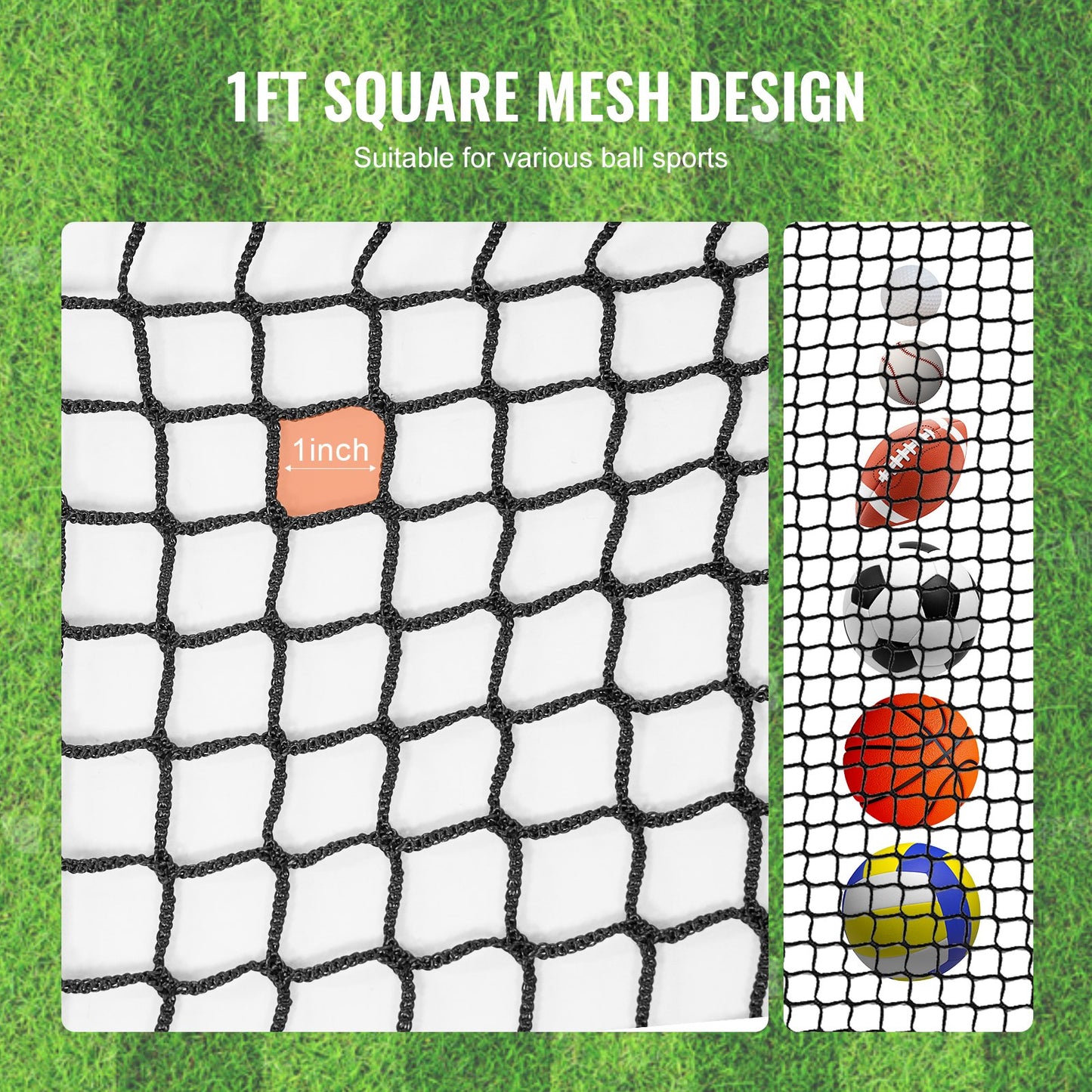 Golfnät, 10x10 fot golfträningsnät, inomhusträffnät för golf, baseboll, hockey, fotboll, kraftigt nylon DIY-bollnät, sportnätbarriär för körträningsgunga på bakgården (endast nät)